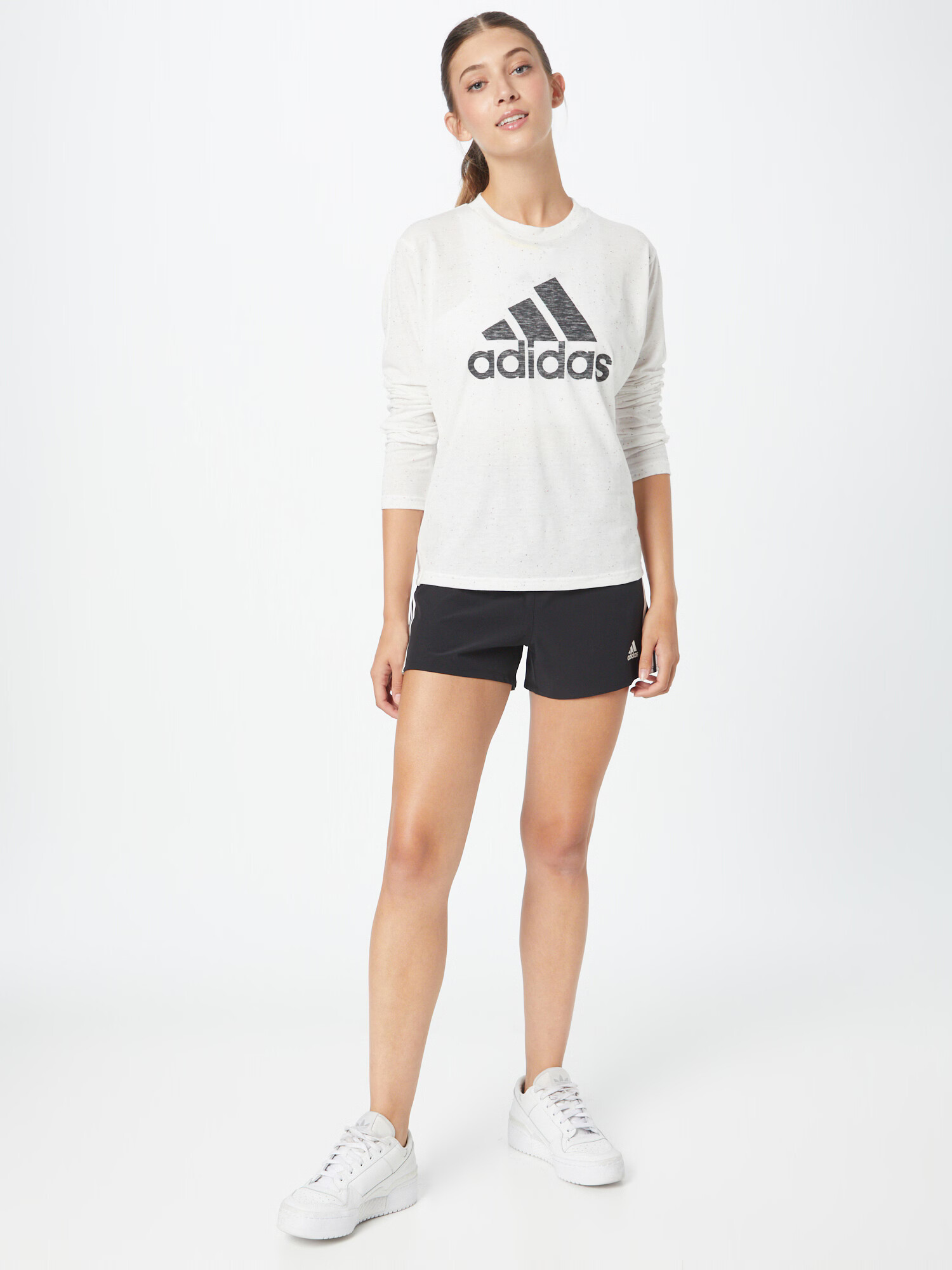 ADIDAS SPORTSWEAR Tricou funcțional 'Future Icons Winners 3' negru / alb amestacat - Pled.ro