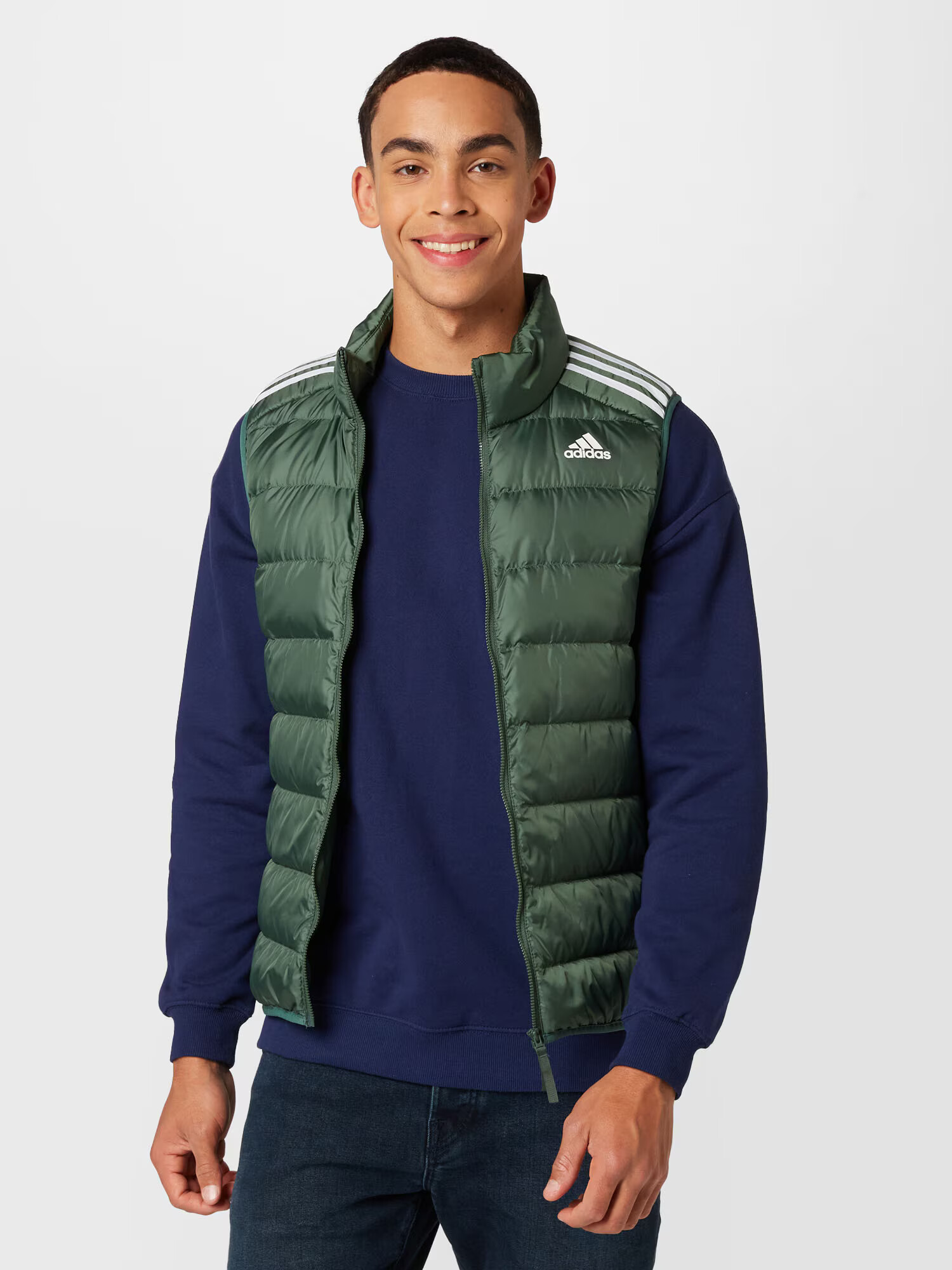 ADIDAS SPORTSWEAR Vestă sport 'Essentials Light Down' verde smarald / alb - Pled.ro