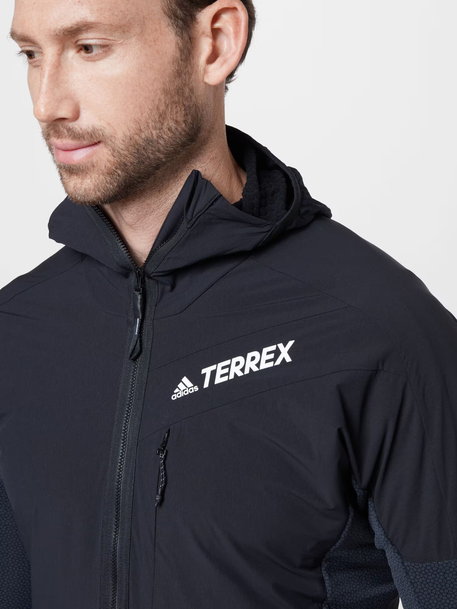 ADIDAS TERREX Jachetă fleece funcțională 'Techrock Flooce Wind ' gri / negru / alb - Pled.ro