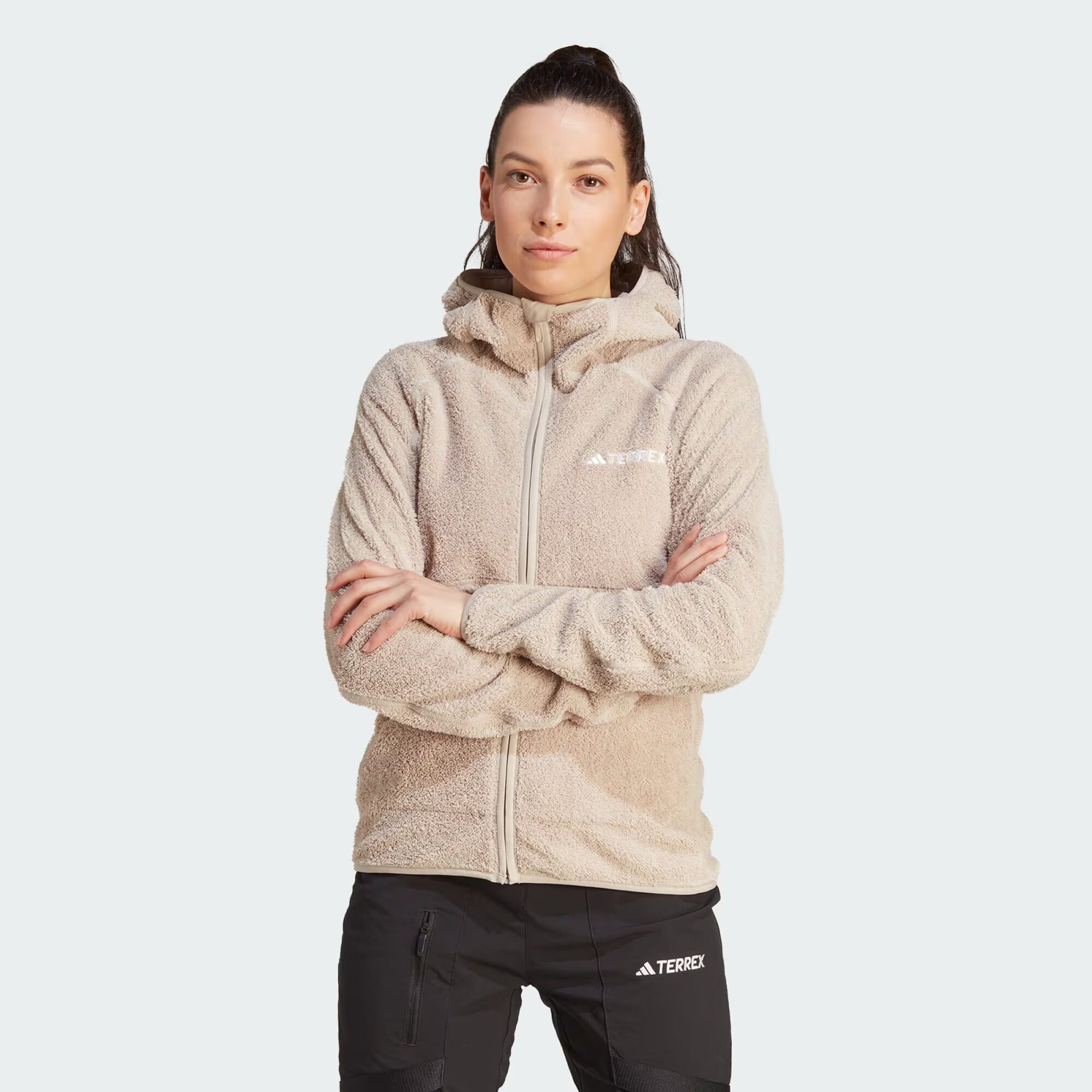 ADIDAS TERREX Jachetă fleece funcțională 'Techrock' bej / alb - Pled.ro