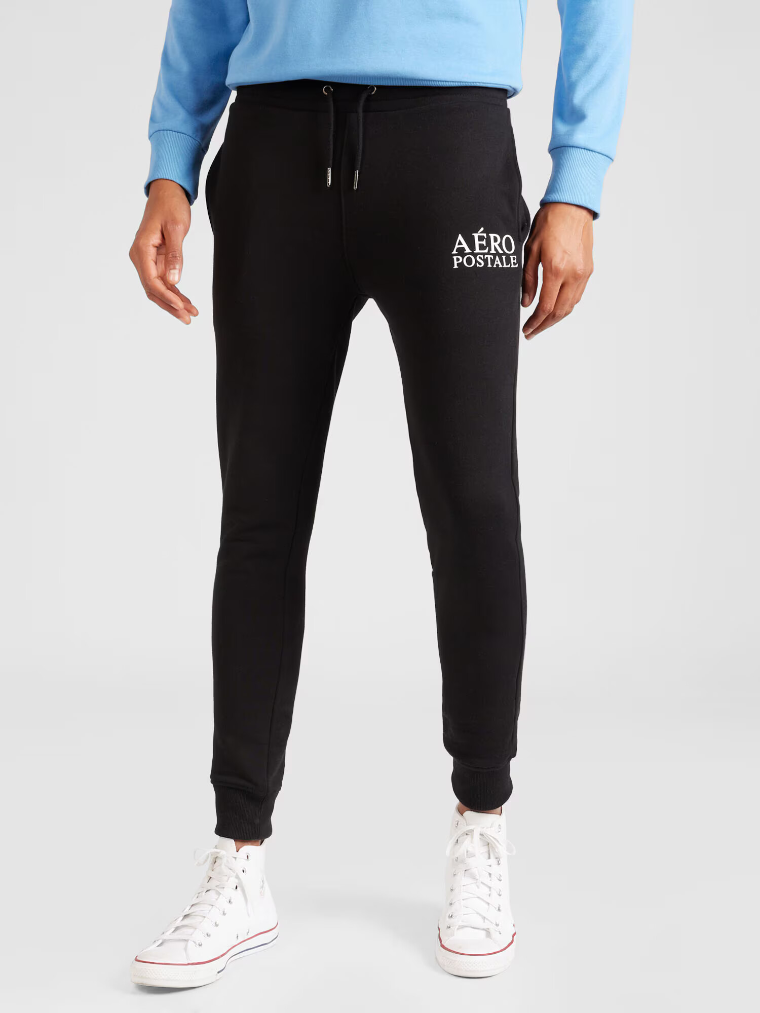 AÉROPOSTALE Pantaloni sport negru / alb - Pled.ro