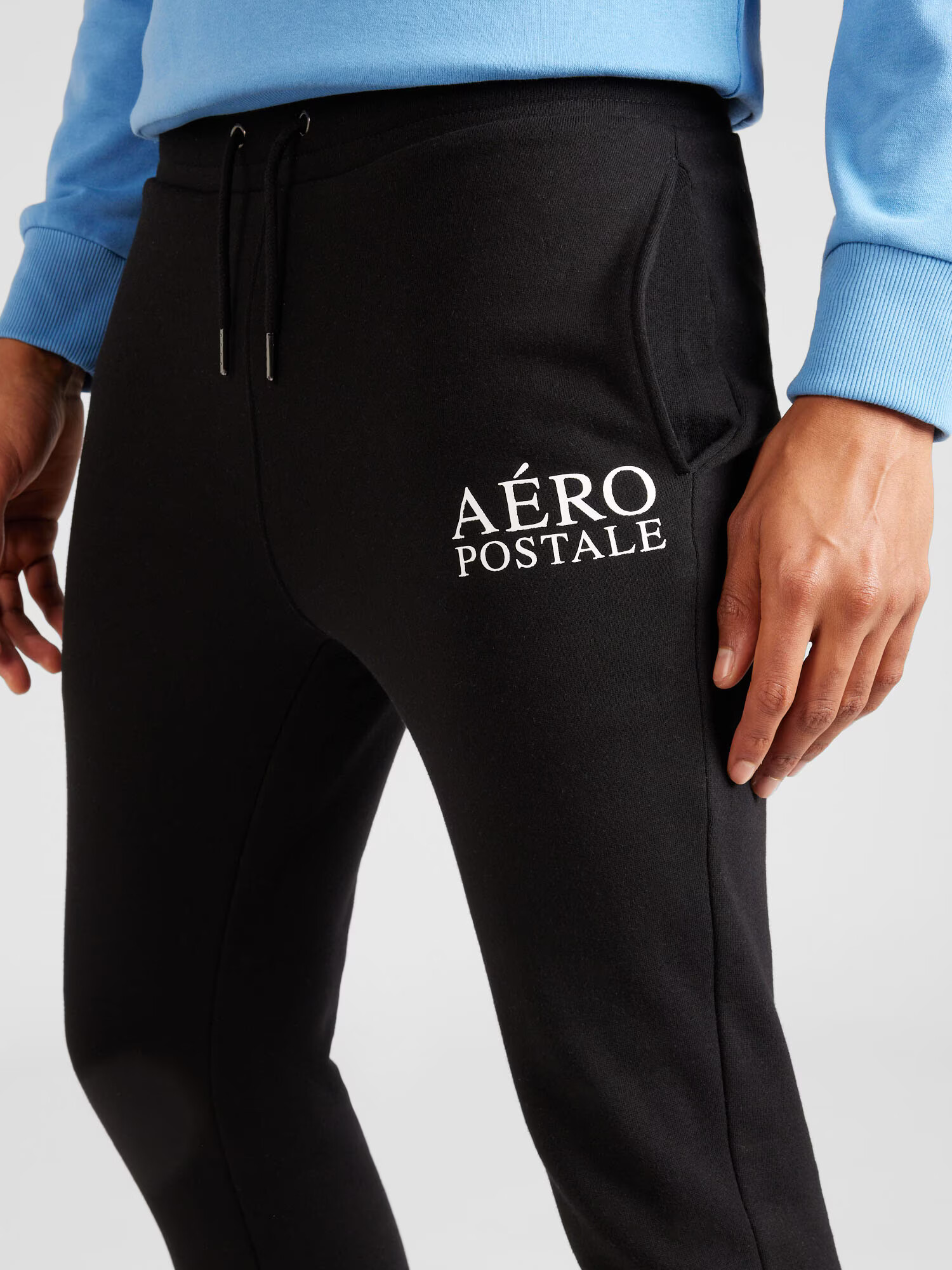 AÉROPOSTALE Pantaloni sport negru / alb - Pled.ro