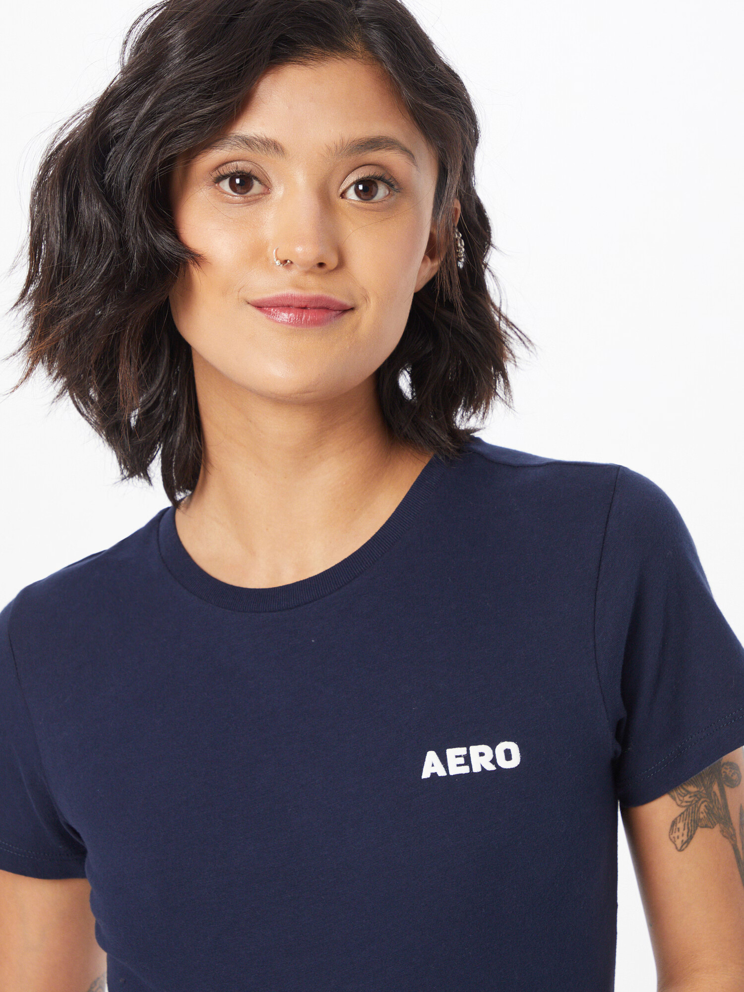 AÉROPOSTALE Tricou bleumarin / alb - Pled.ro