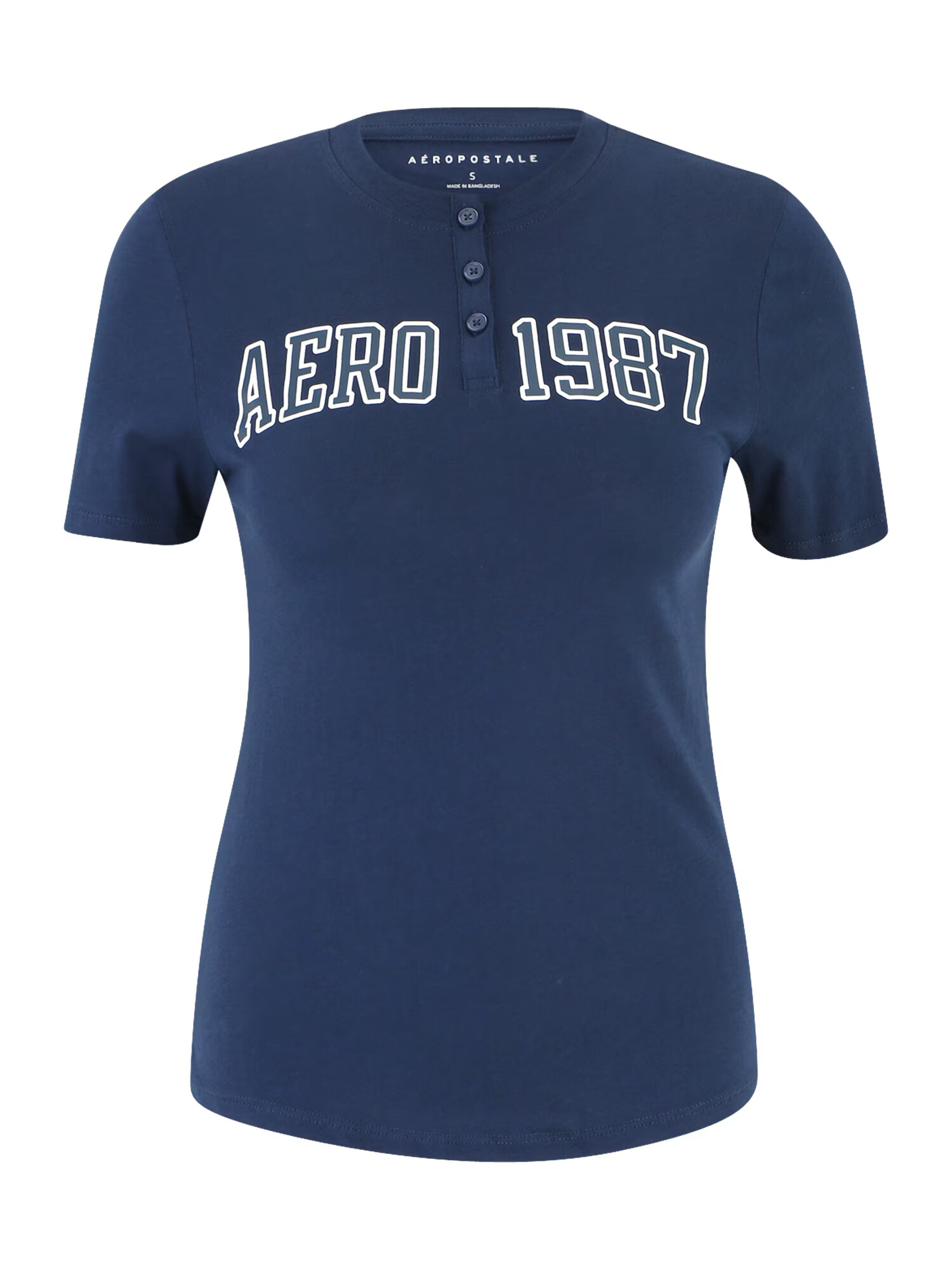 AÉROPOSTALE Tricou bleumarin / alb - Pled.ro