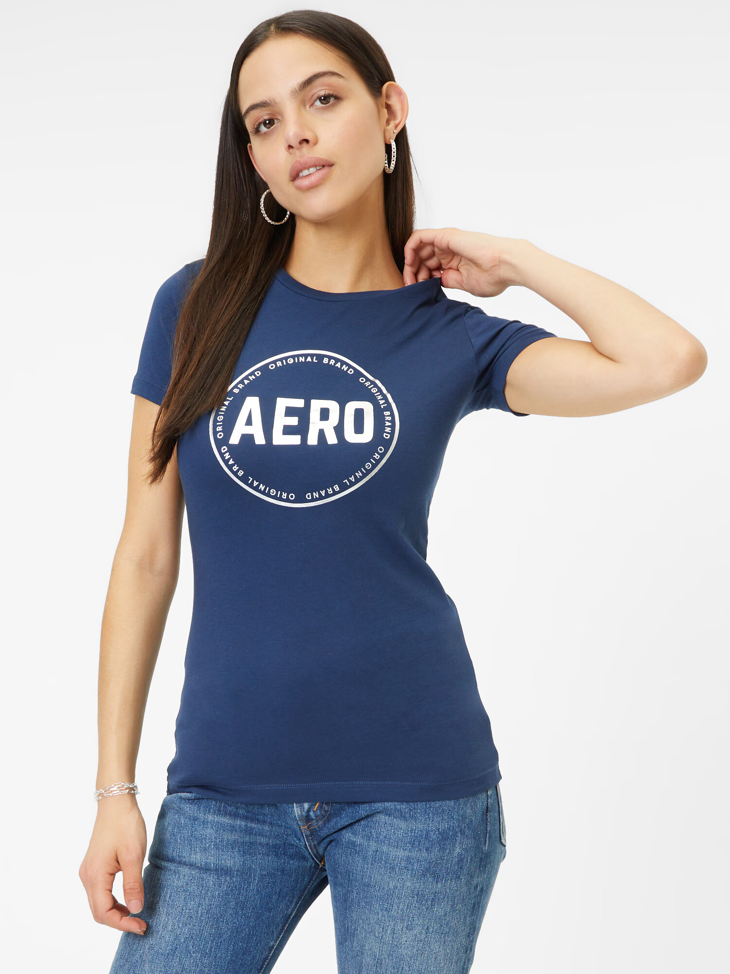 AÉROPOSTALE Tricou bleumarin / argintiu - Pled.ro