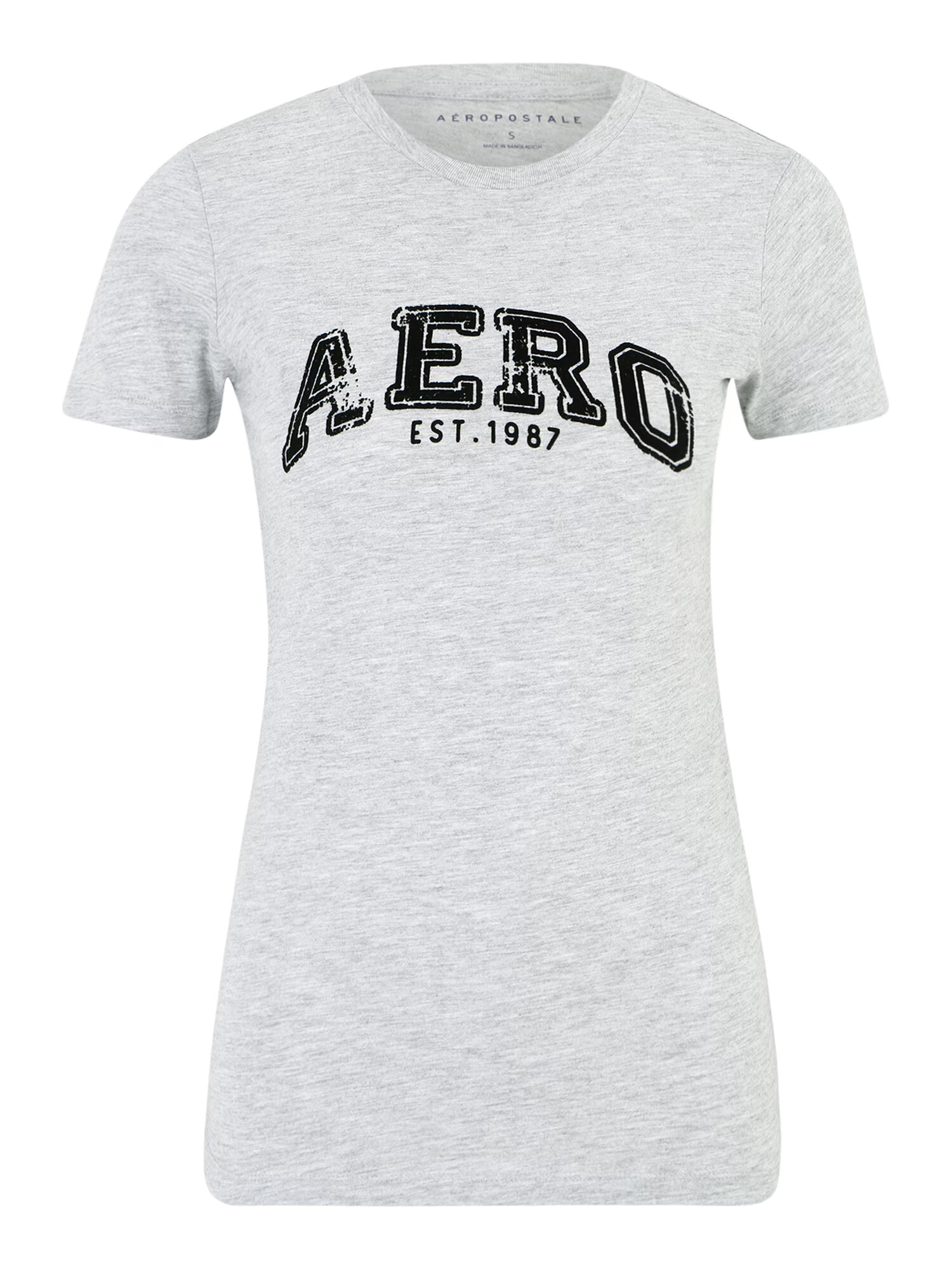 AÉROPOSTALE Tricou gri amestecat / negru - Pled.ro