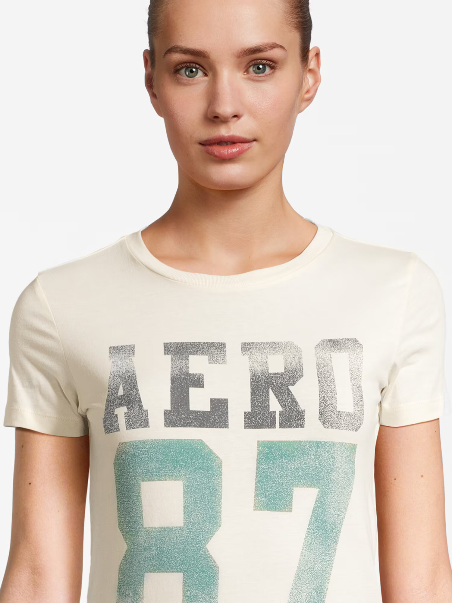 AÉROPOSTALE Tricou 'JUNE' ecru / opal / gri grafit - Pled.ro