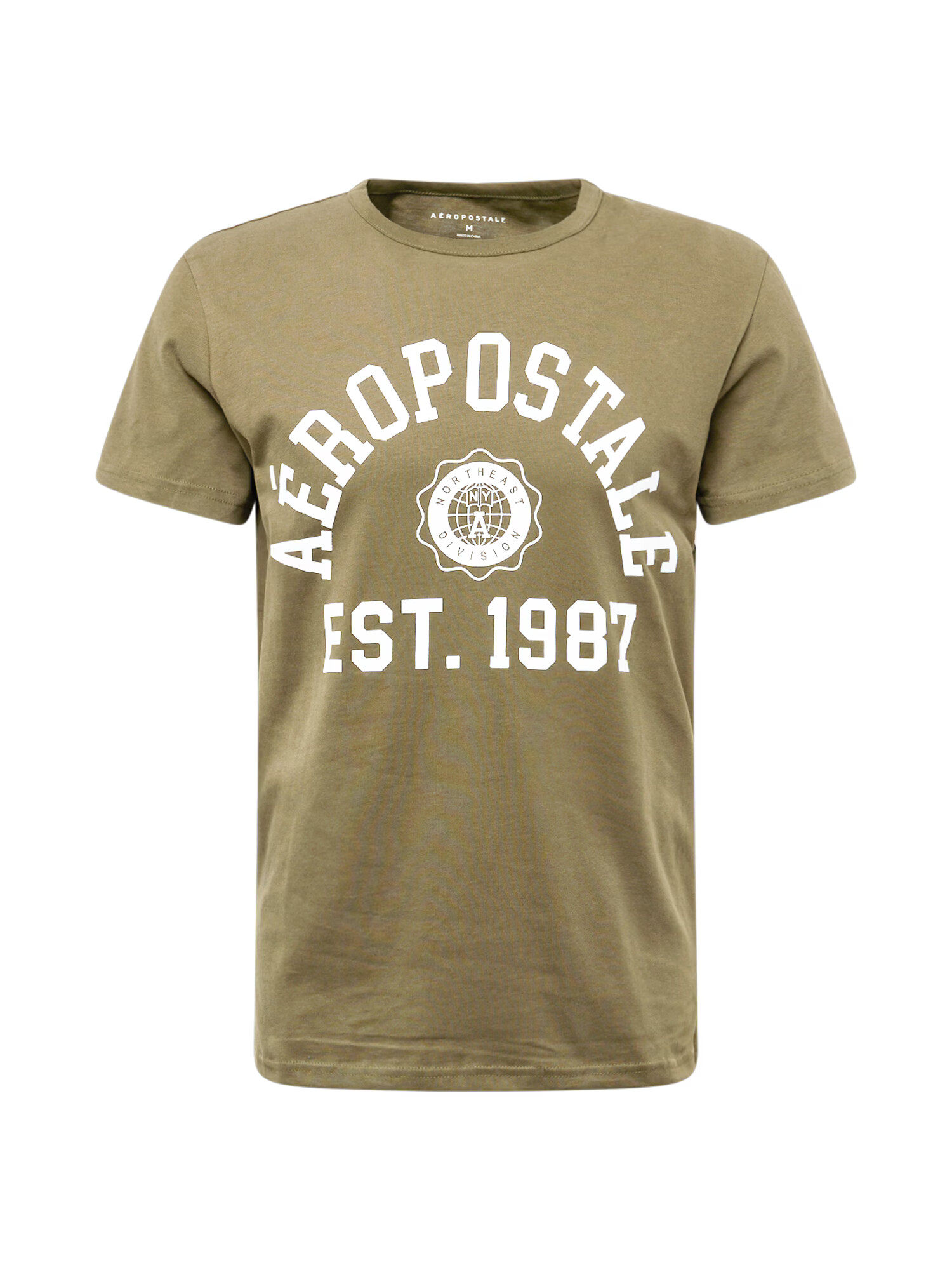 AÉROPOSTALE Tricou kaki / alb - Pled.ro