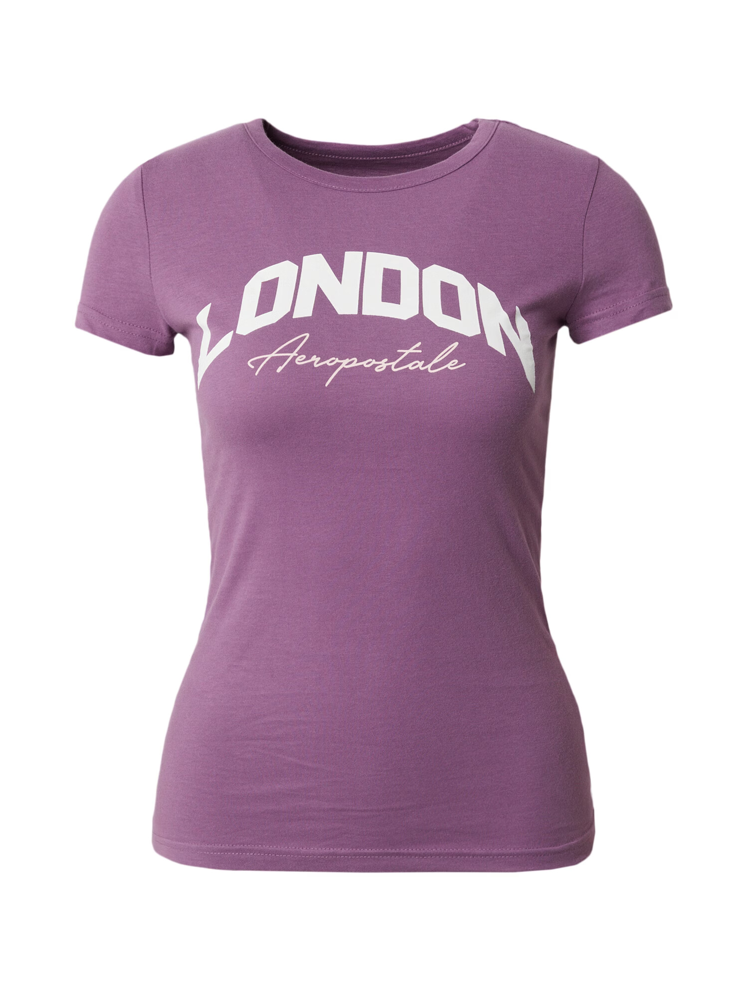 AÉROPOSTALE Tricou 'LONDON' lila / alb natural - Pled.ro