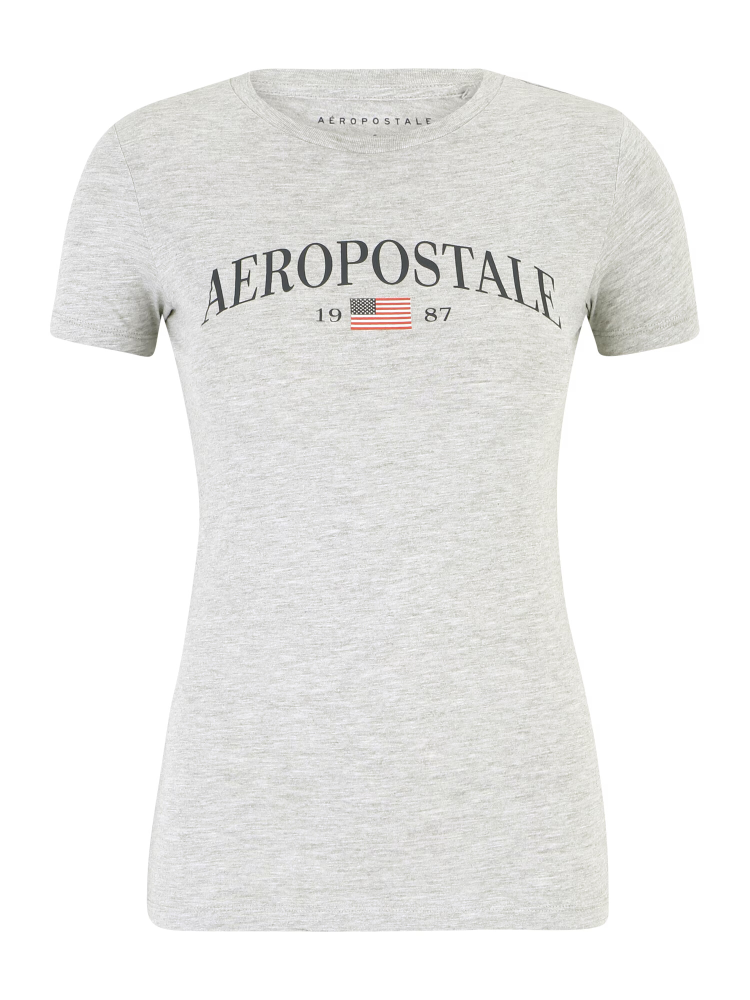 AÉROPOSTALE Tricou 'MAY' gri amestecat / roșu / negru - Pled.ro