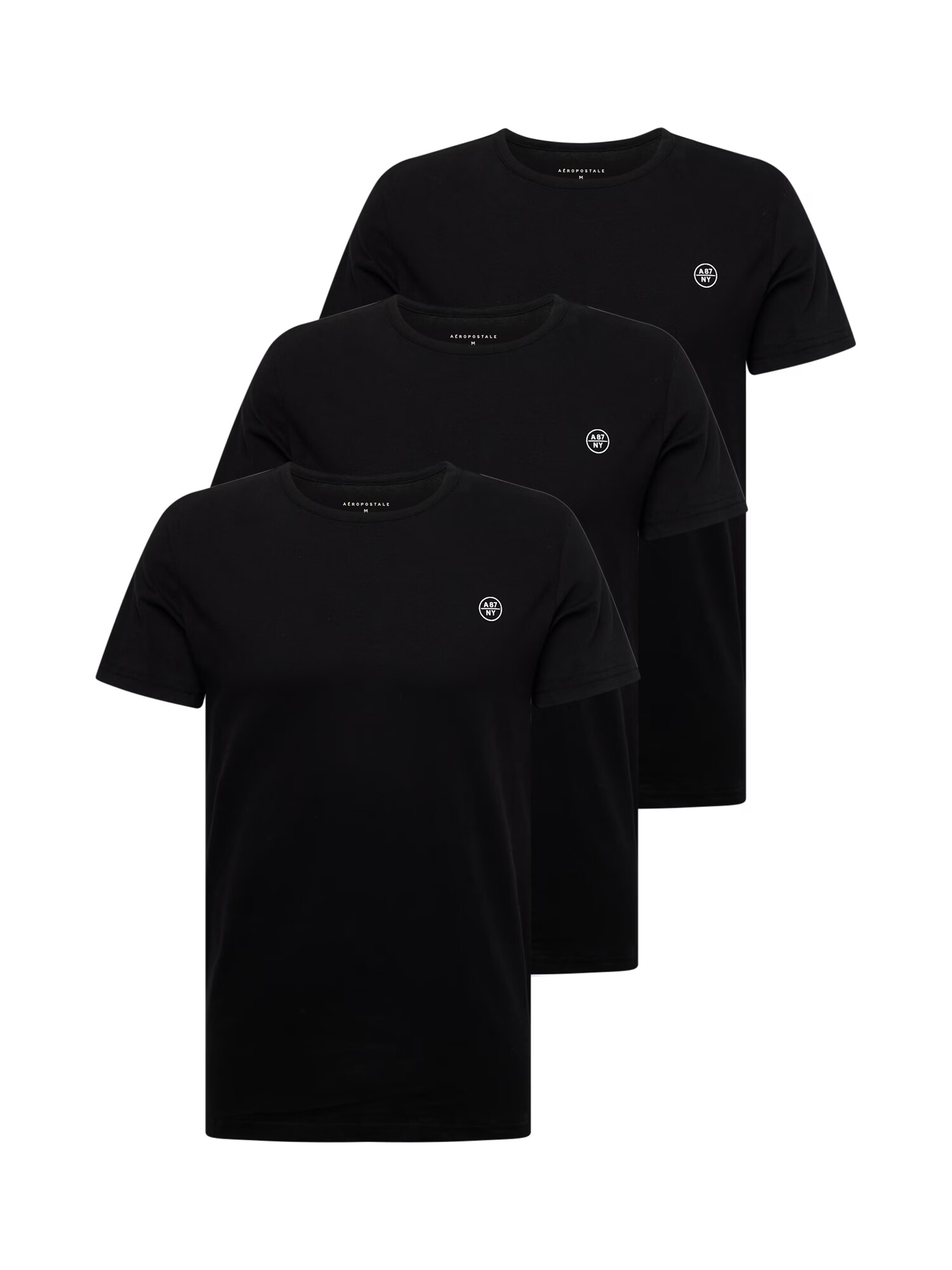 AÉROPOSTALE Tricou negru / alb - Pled.ro