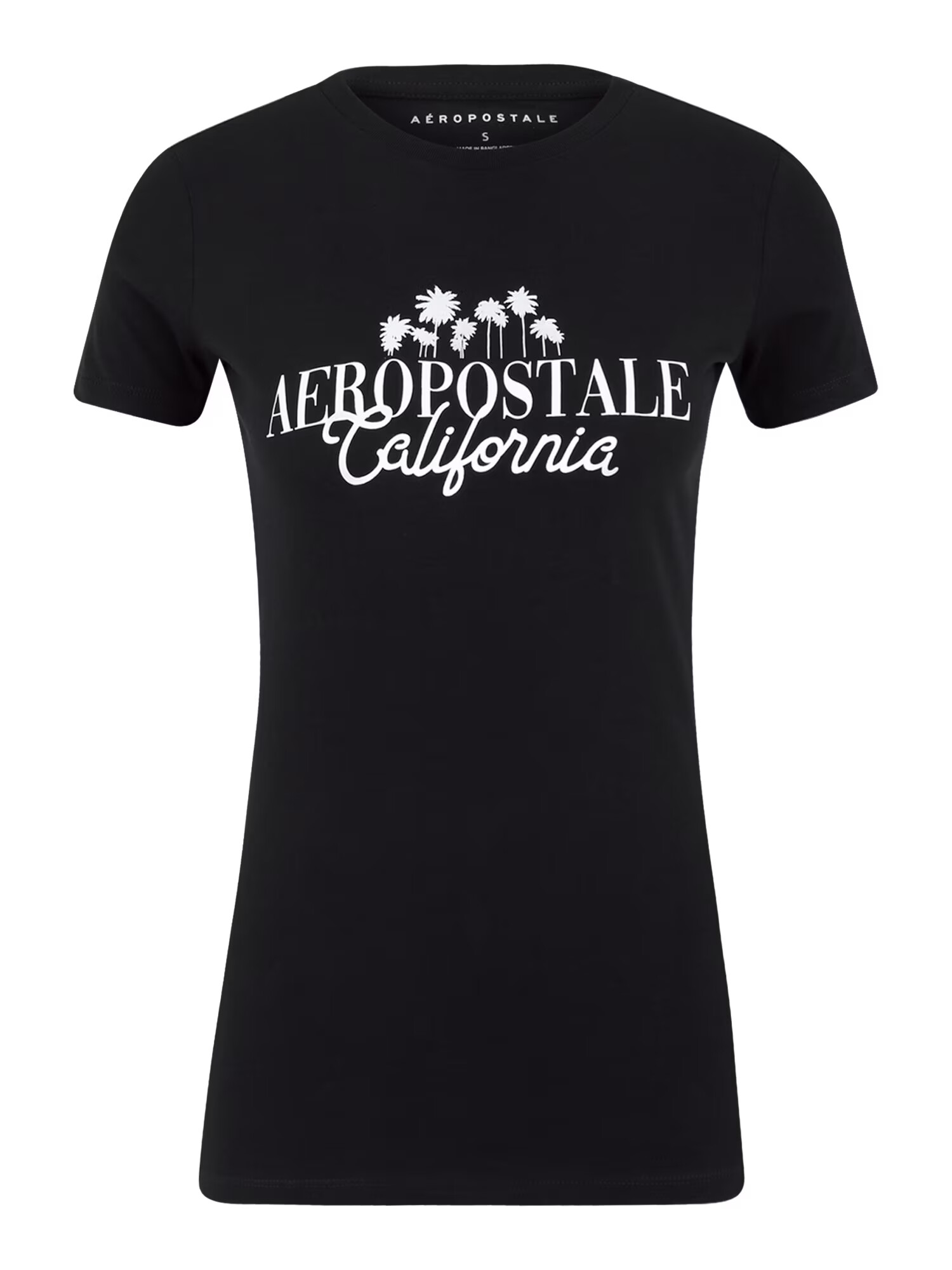 AÉROPOSTALE Tricou negru / alb - Pled.ro