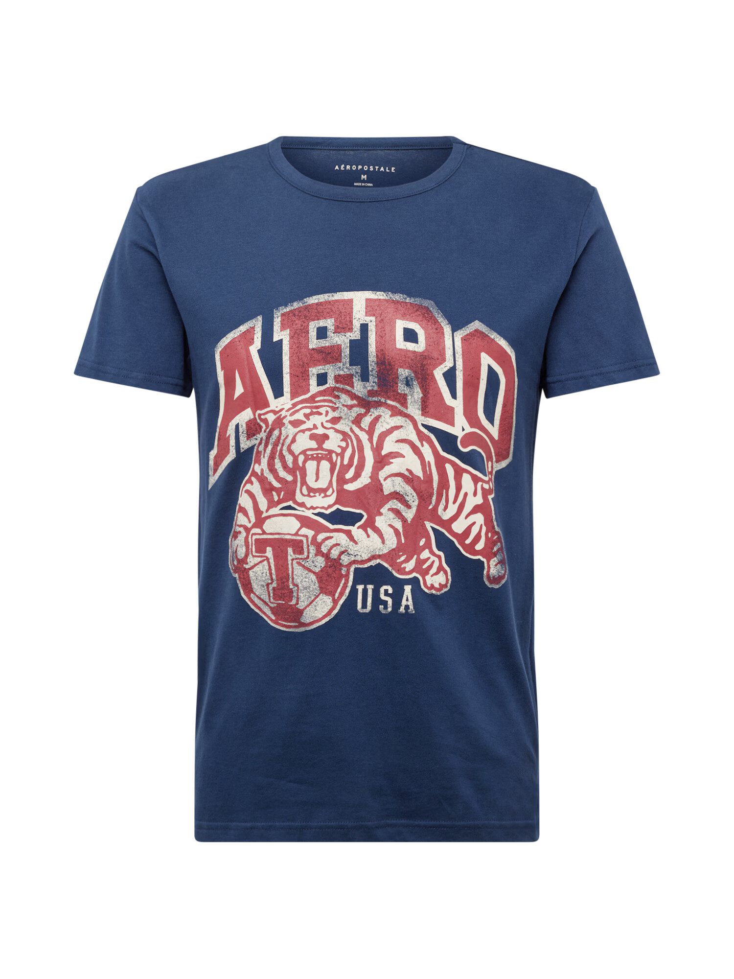 AÉROPOSTALE Tricou 'NEW YORK' bleumarin / roșu ruginiu / alb - Pled.ro