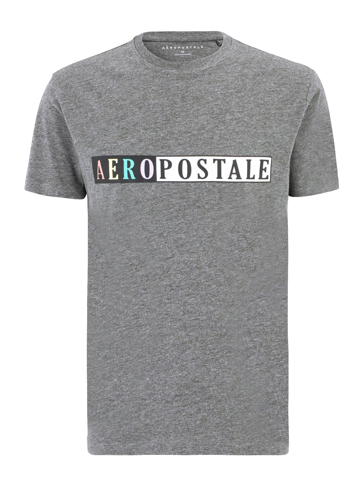 AÉROPOSTALE Tricou 'RAINBOW' turcoaz / gri închis / negru / alb - Pled.ro