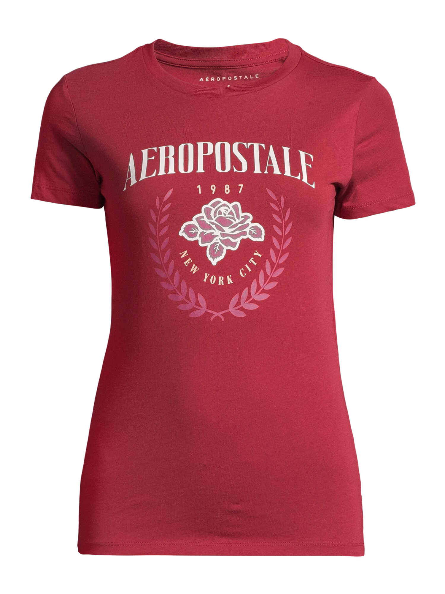 AÉROPOSTALE Tricou roșu burgundy / alb - Pled.ro