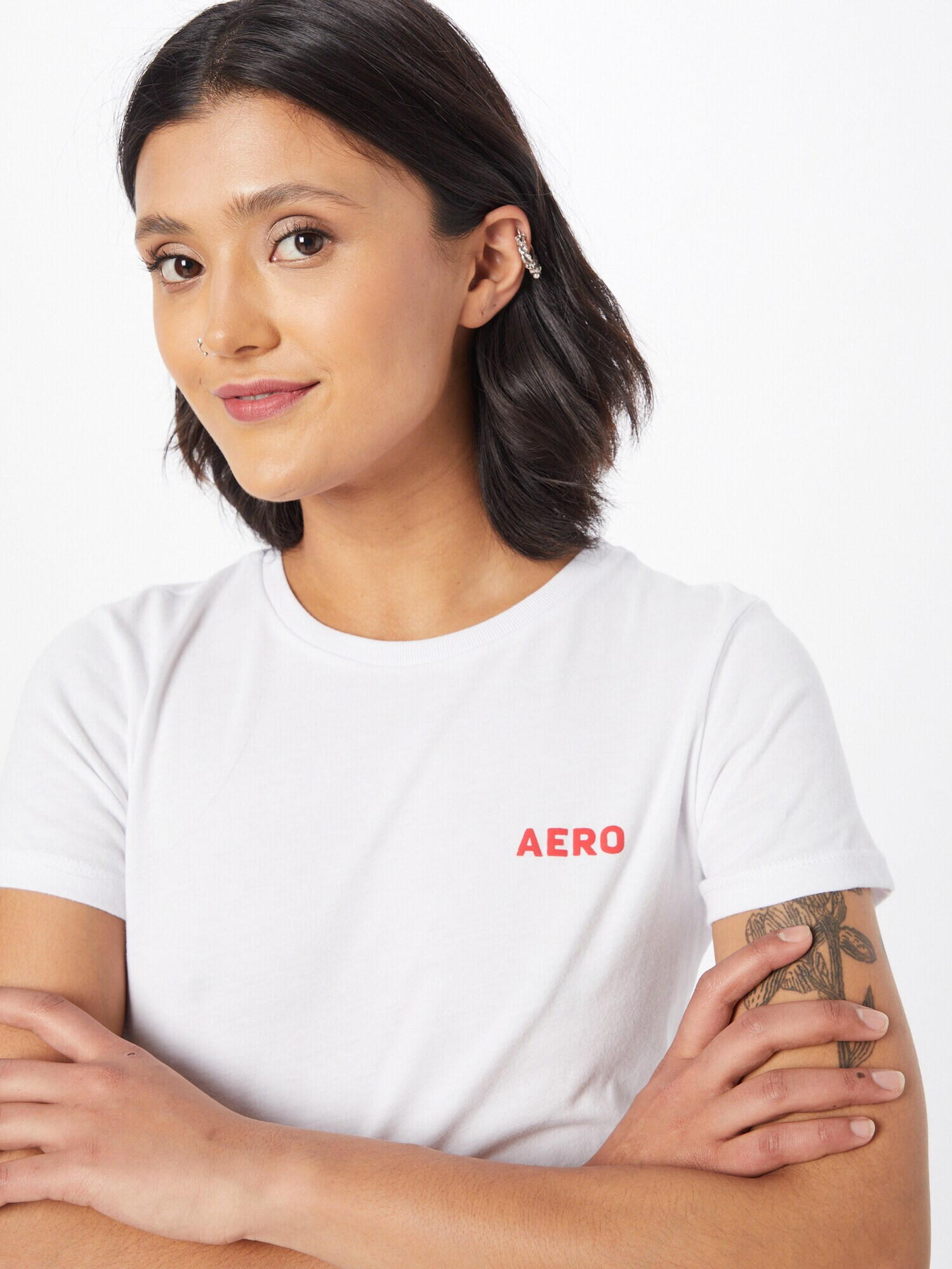 AÉROPOSTALE Tricou roșu pepene / alb - Pled.ro