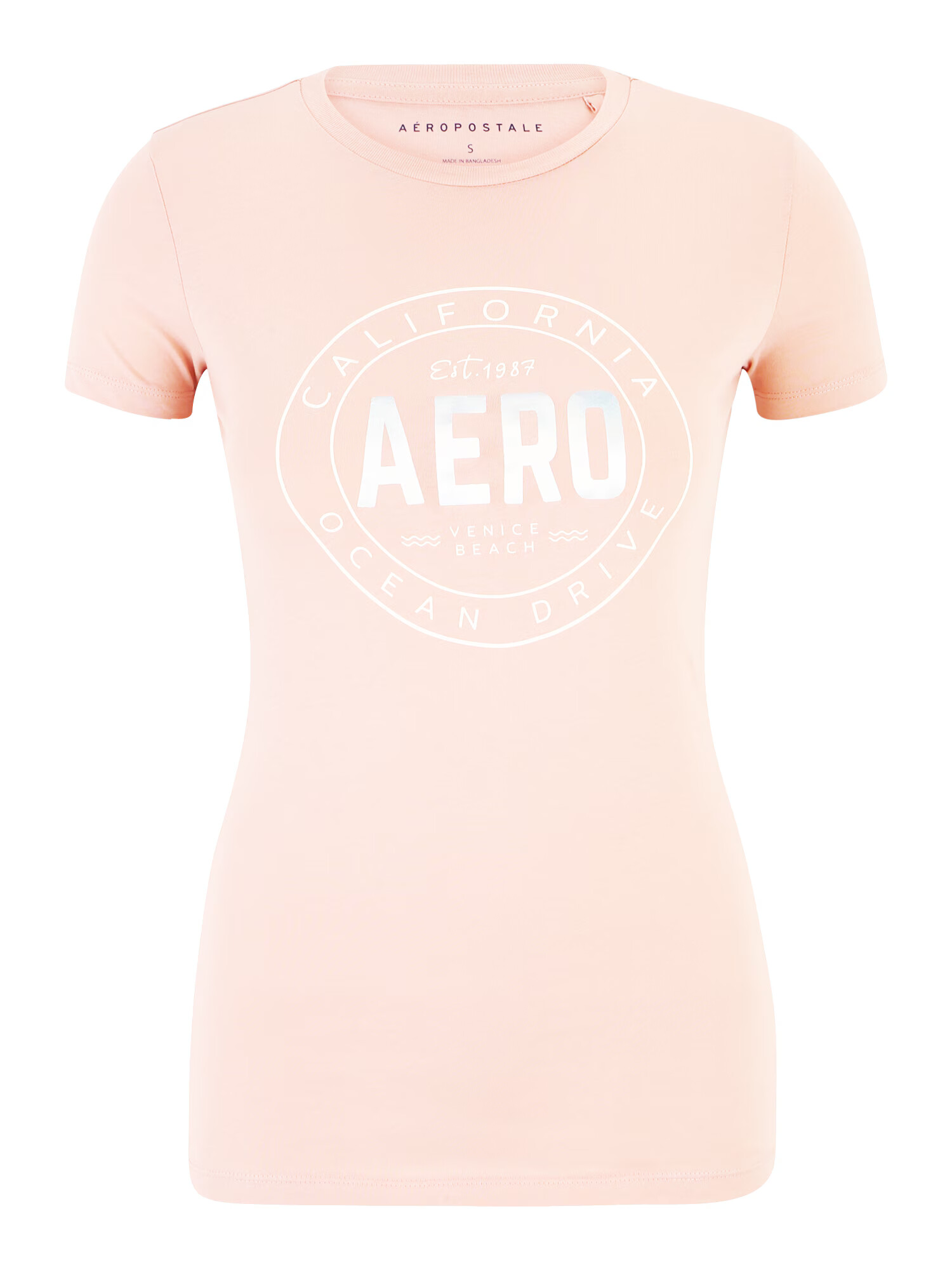 AÉROPOSTALE Tricou roz / alb - Pled.ro