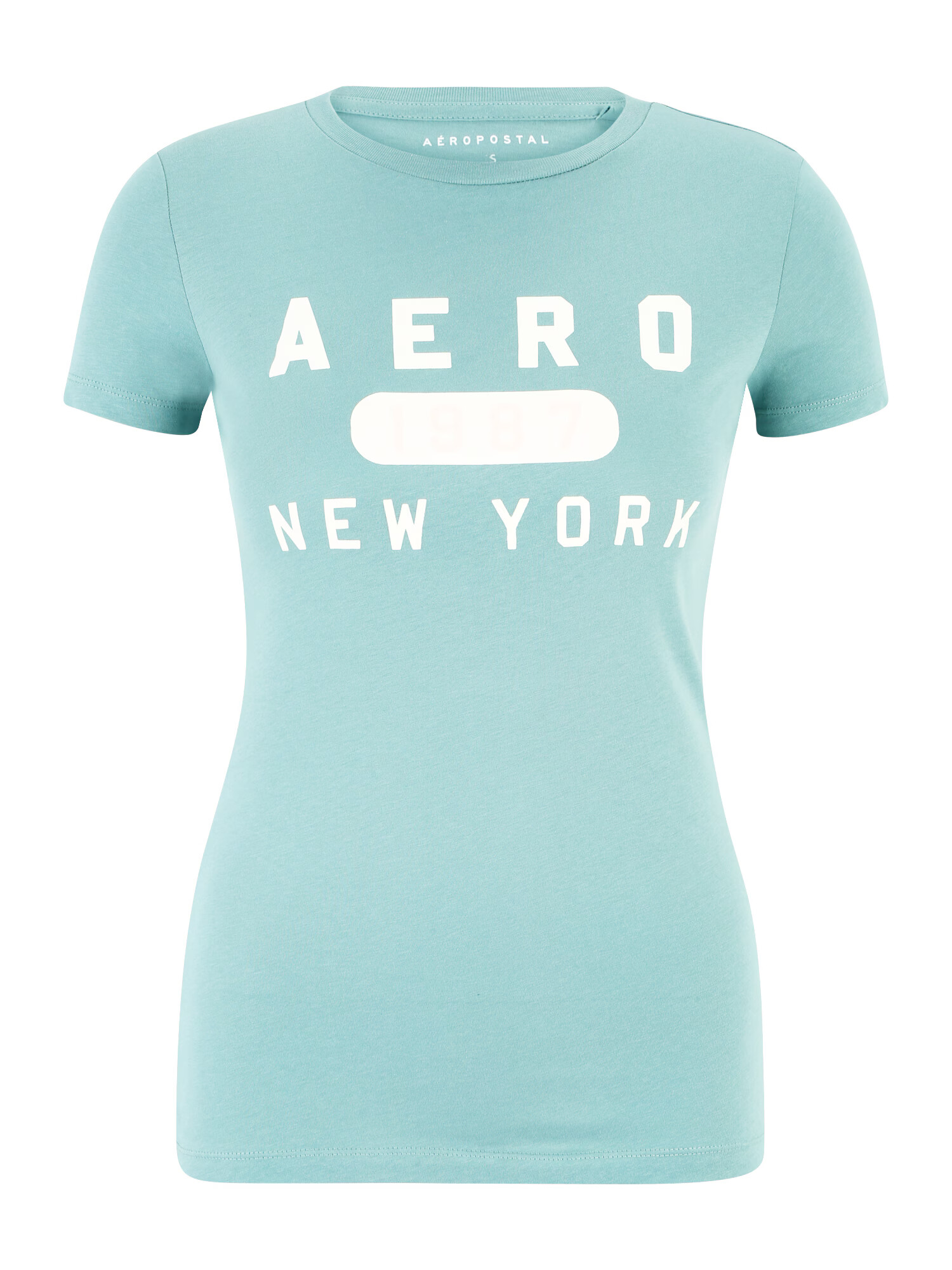 AÉROPOSTALE Tricou verde jad / alb - Pled.ro