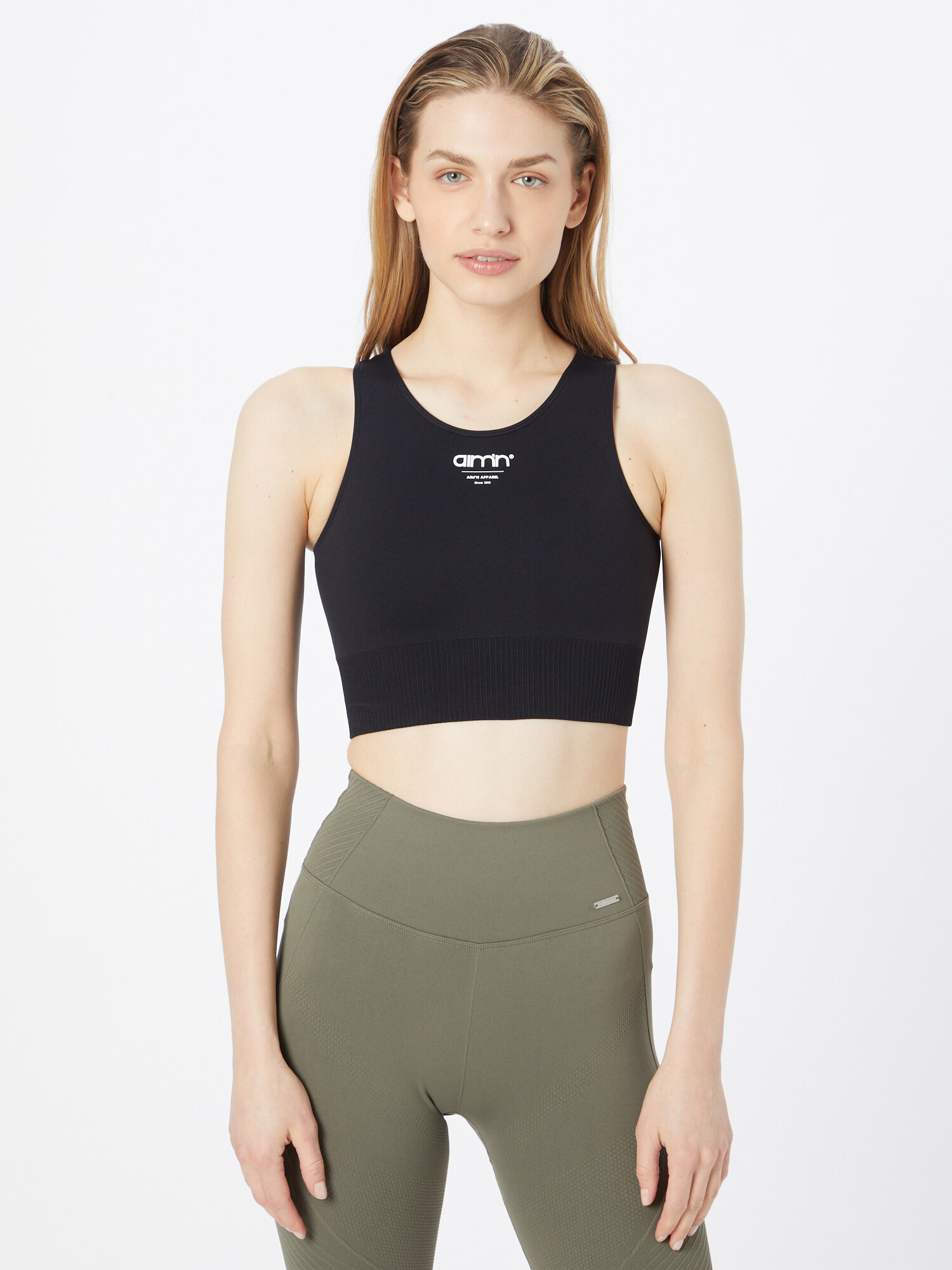 aim'n Sport top negru / alb - Pled.ro