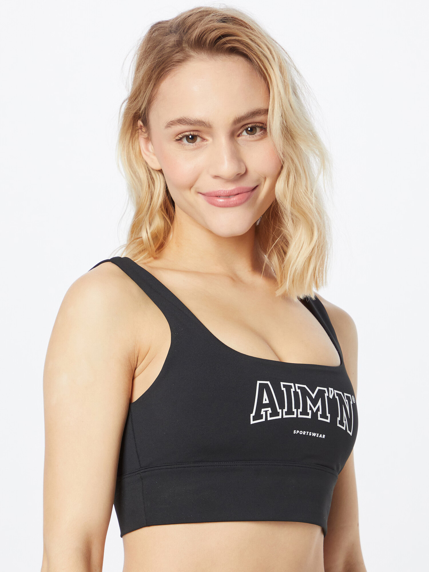 aim'n Sutien sport negru / alb - Pled.ro