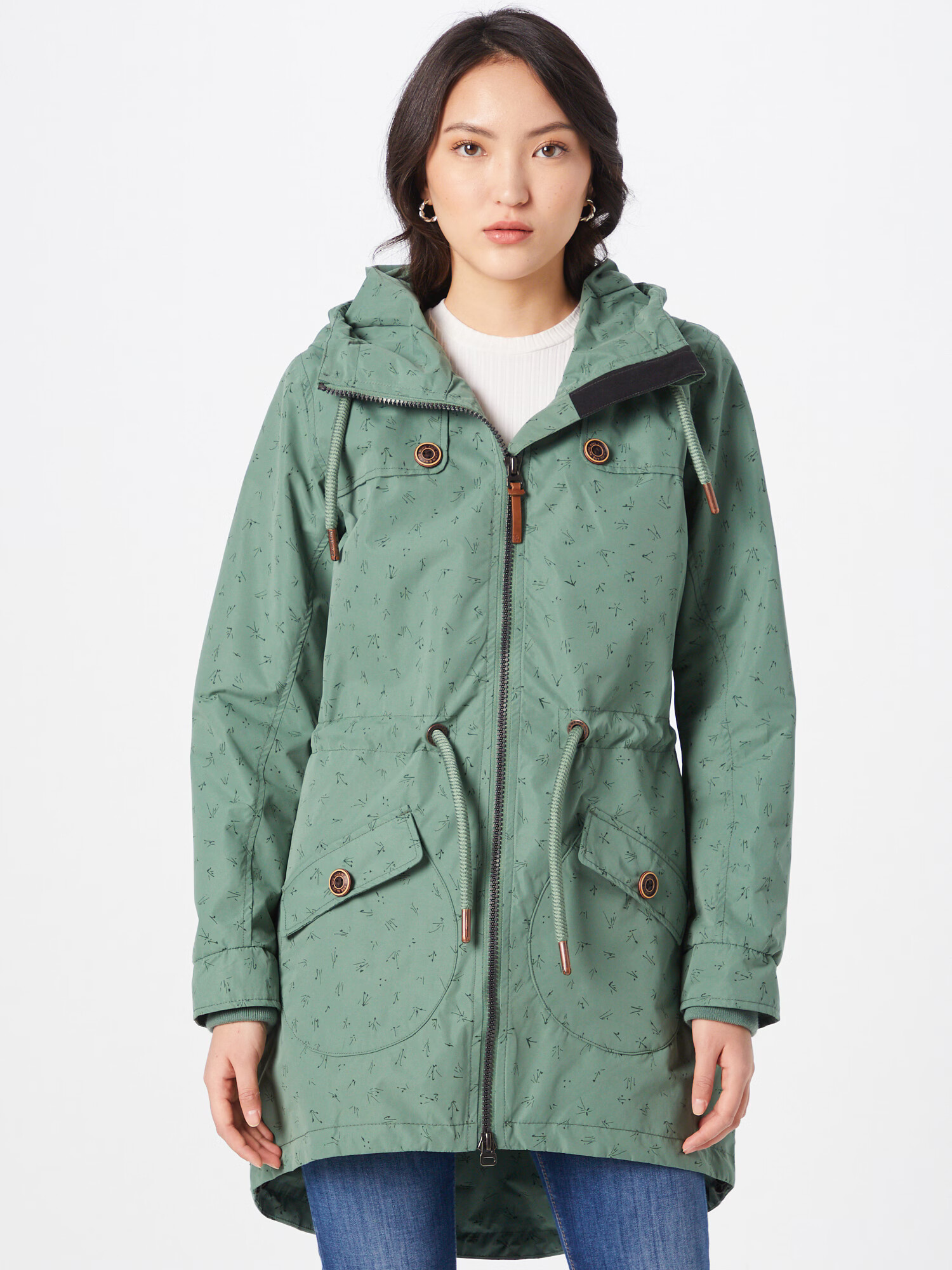 Alife and Kickin Parka de primăvară-toamnă 'CharlotteAK' verde / verde pin - Pled.ro