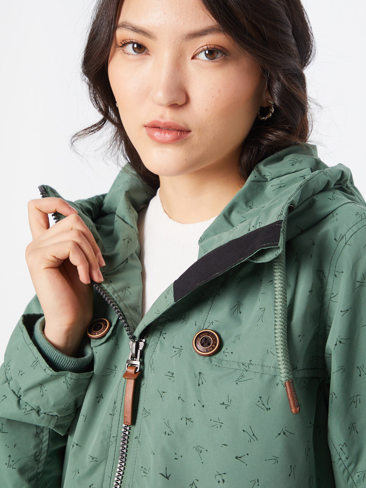 Alife and Kickin Parka de primăvară-toamnă 'CharlotteAK' verde / verde pin - Pled.ro