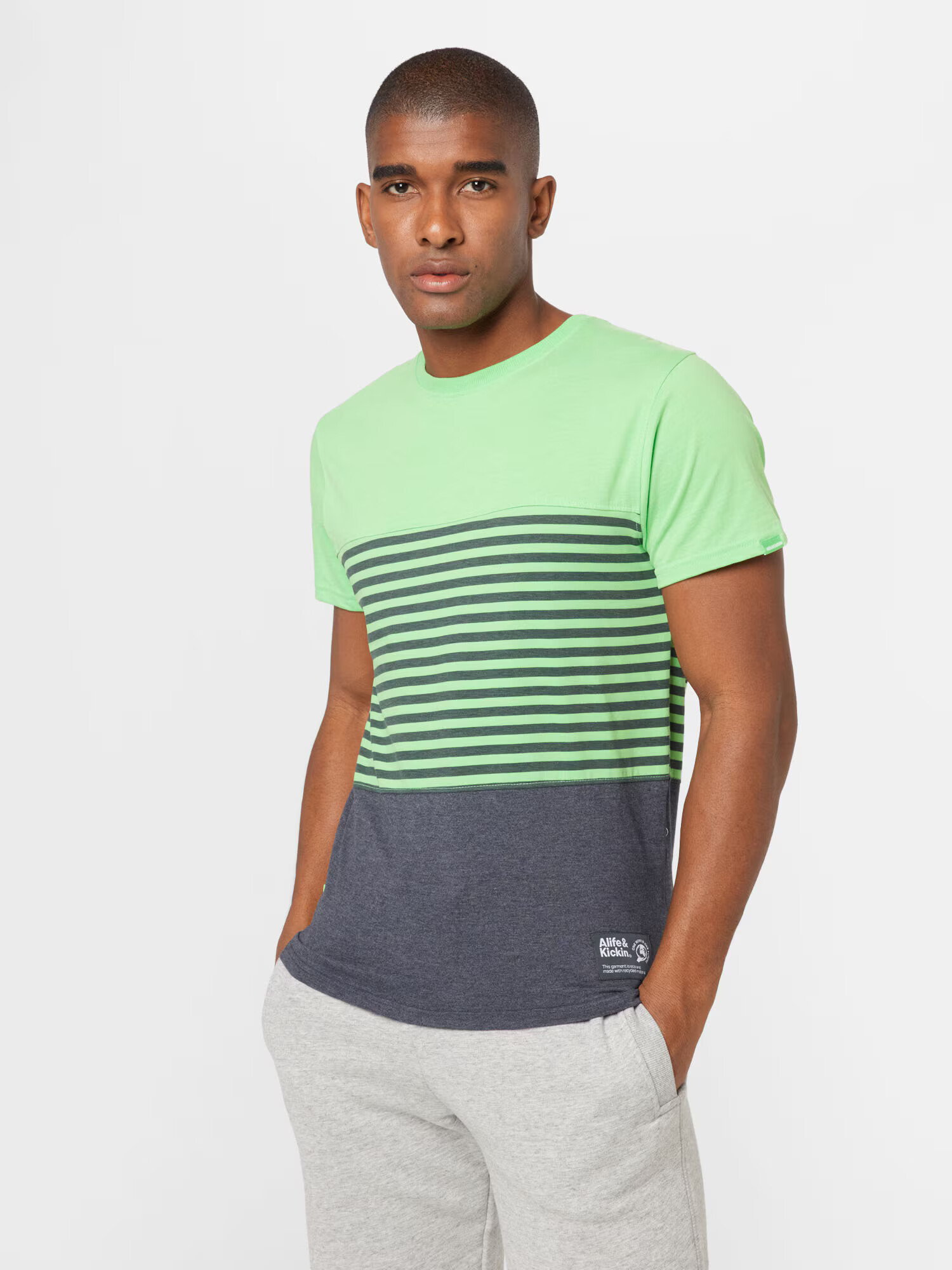 Alife and Kickin Tricou 'BenAK' bleumarin / verde măr - Pled.ro