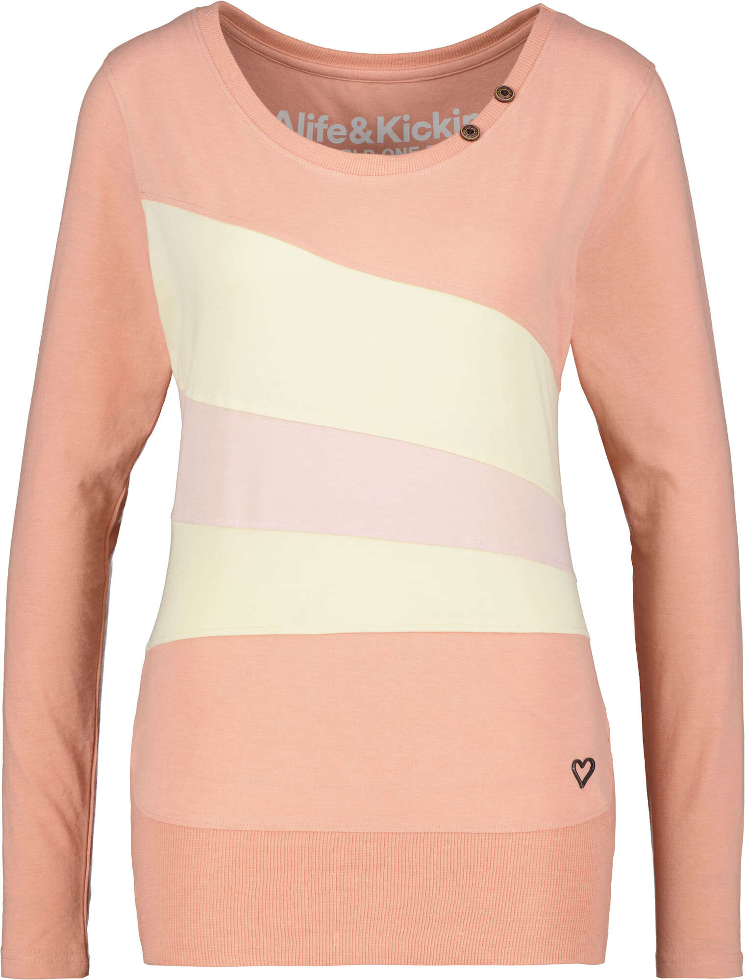 Alife and Kickin Tricou 'CliaAK' galben pastel / portocaliu pastel / roz - Pled.ro