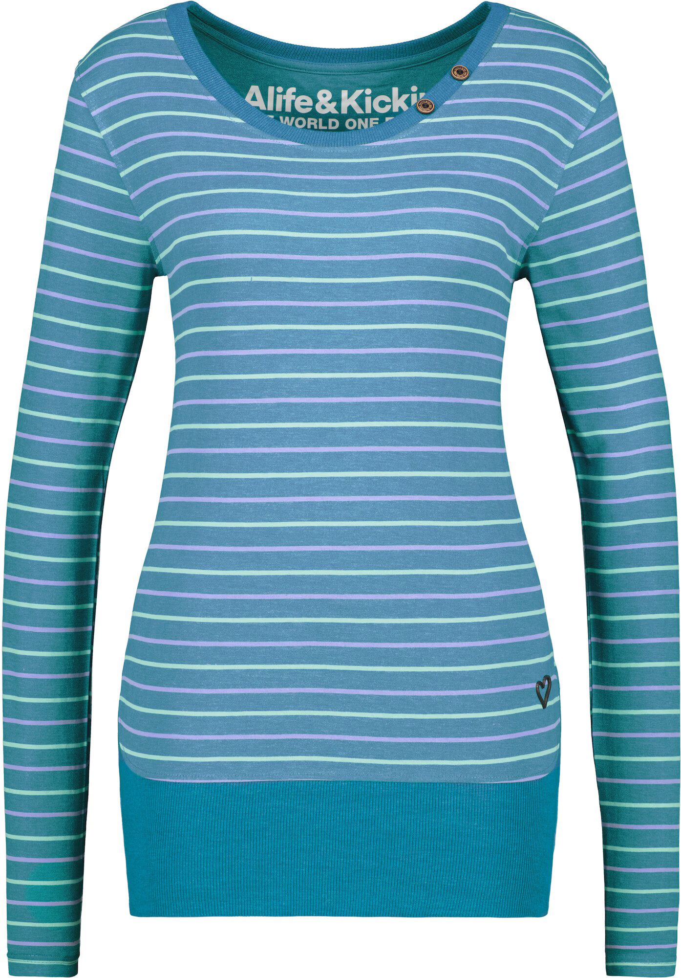 Alife and Kickin Tricou 'ConnyAK Z' cyan / verde pastel / mov pastel - Pled.ro