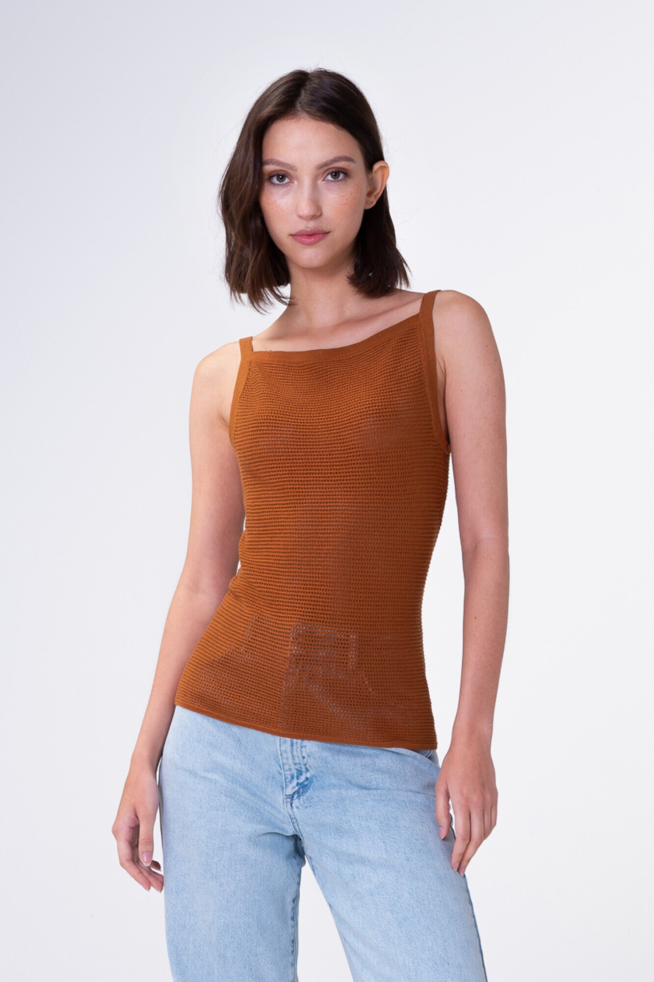 Aligne Top brodat 'Galiea' maro caramel - Pled.ro