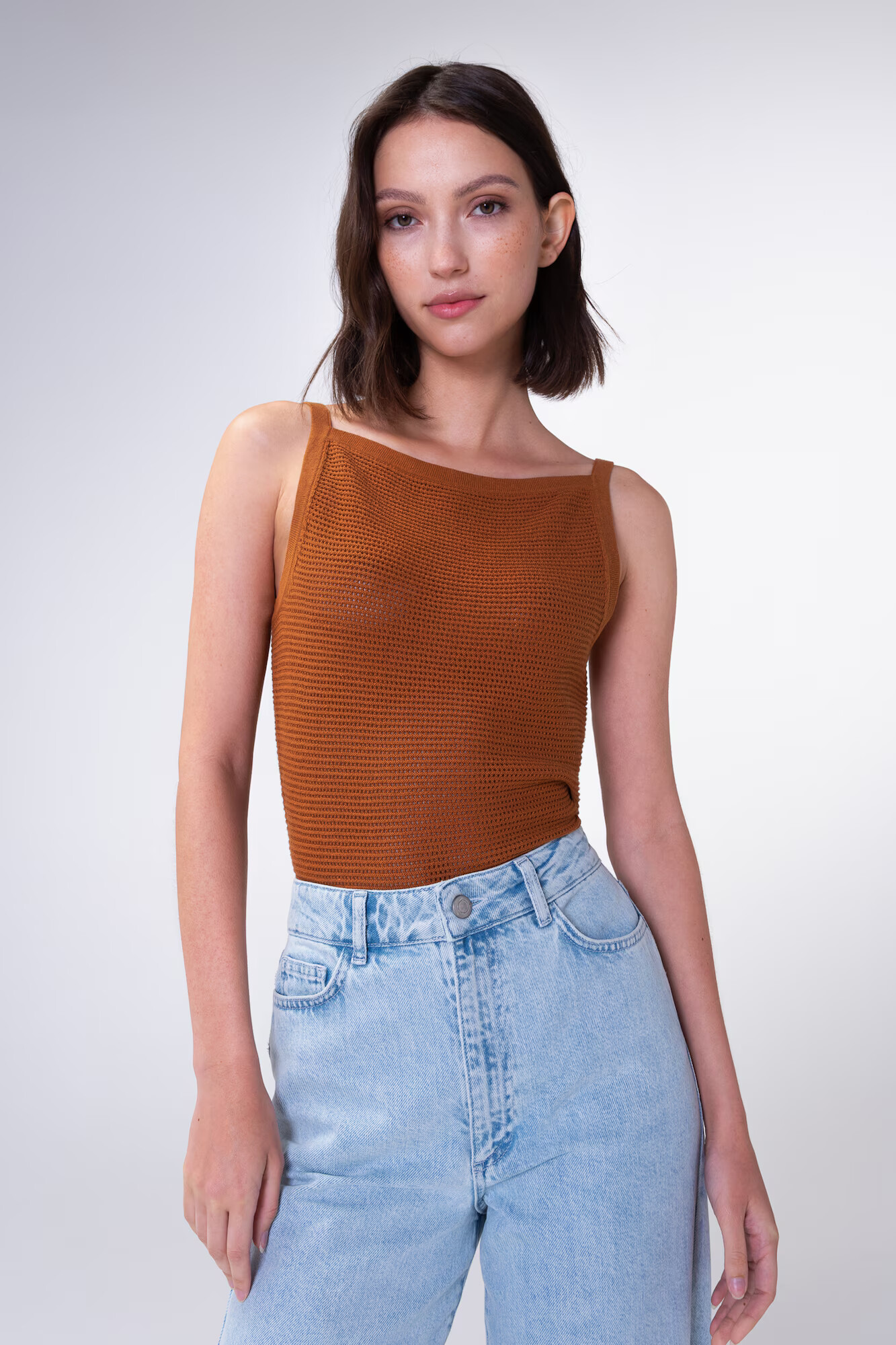 Aligne Top brodat 'Galiea' maro caramel - Pled.ro