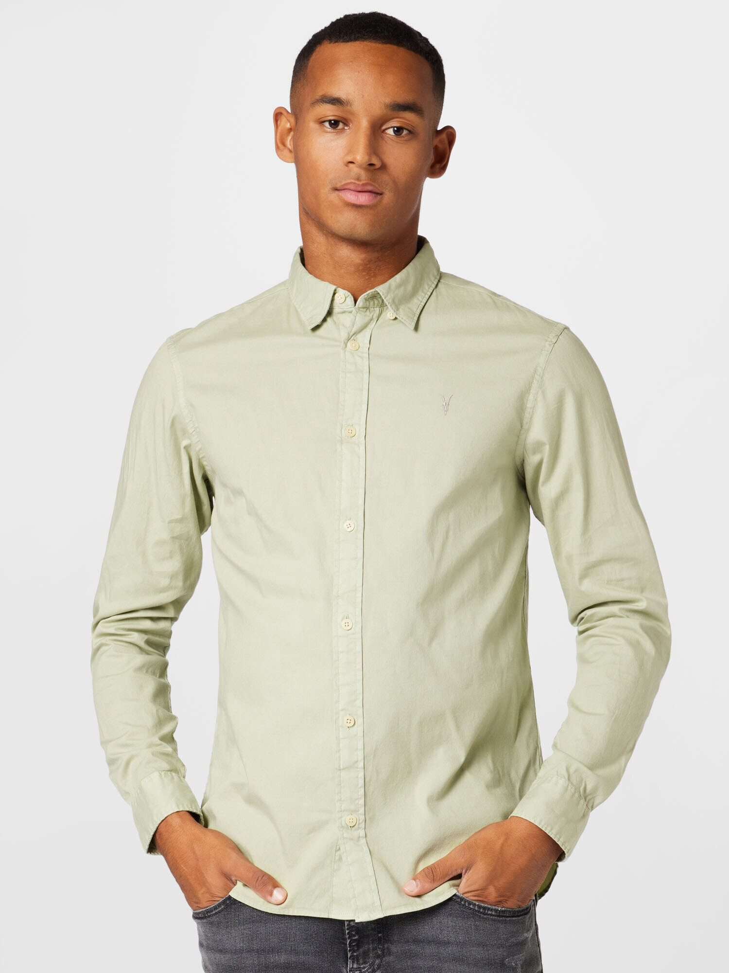 AllSaints Cămașă 'Hawthorne ls' verde pastel - Pled.ro