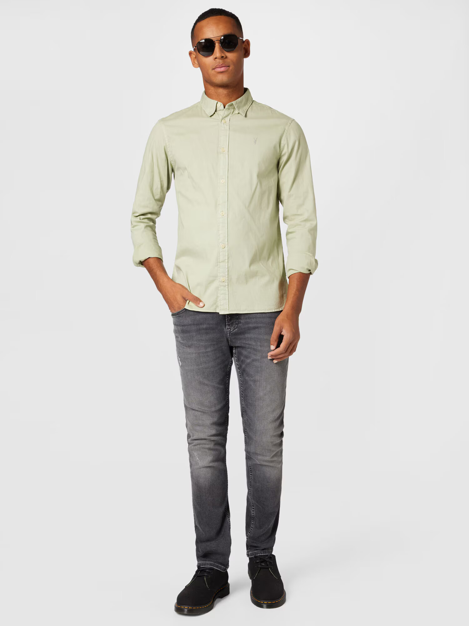 AllSaints Cămașă 'Hawthorne ls' verde pastel - Pled.ro