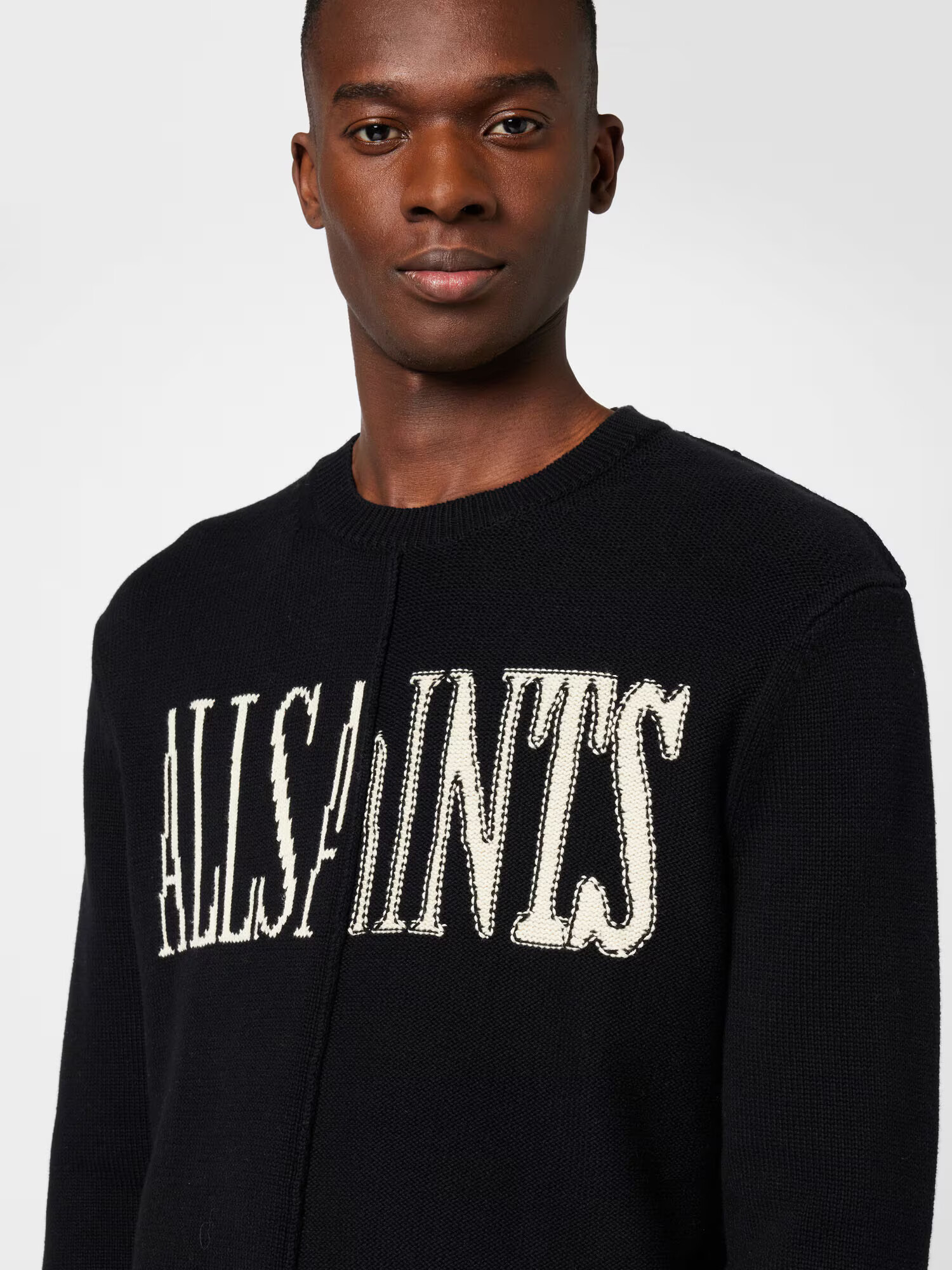 AllSaints Pulover 'AXIS' negru / alb - Pled.ro