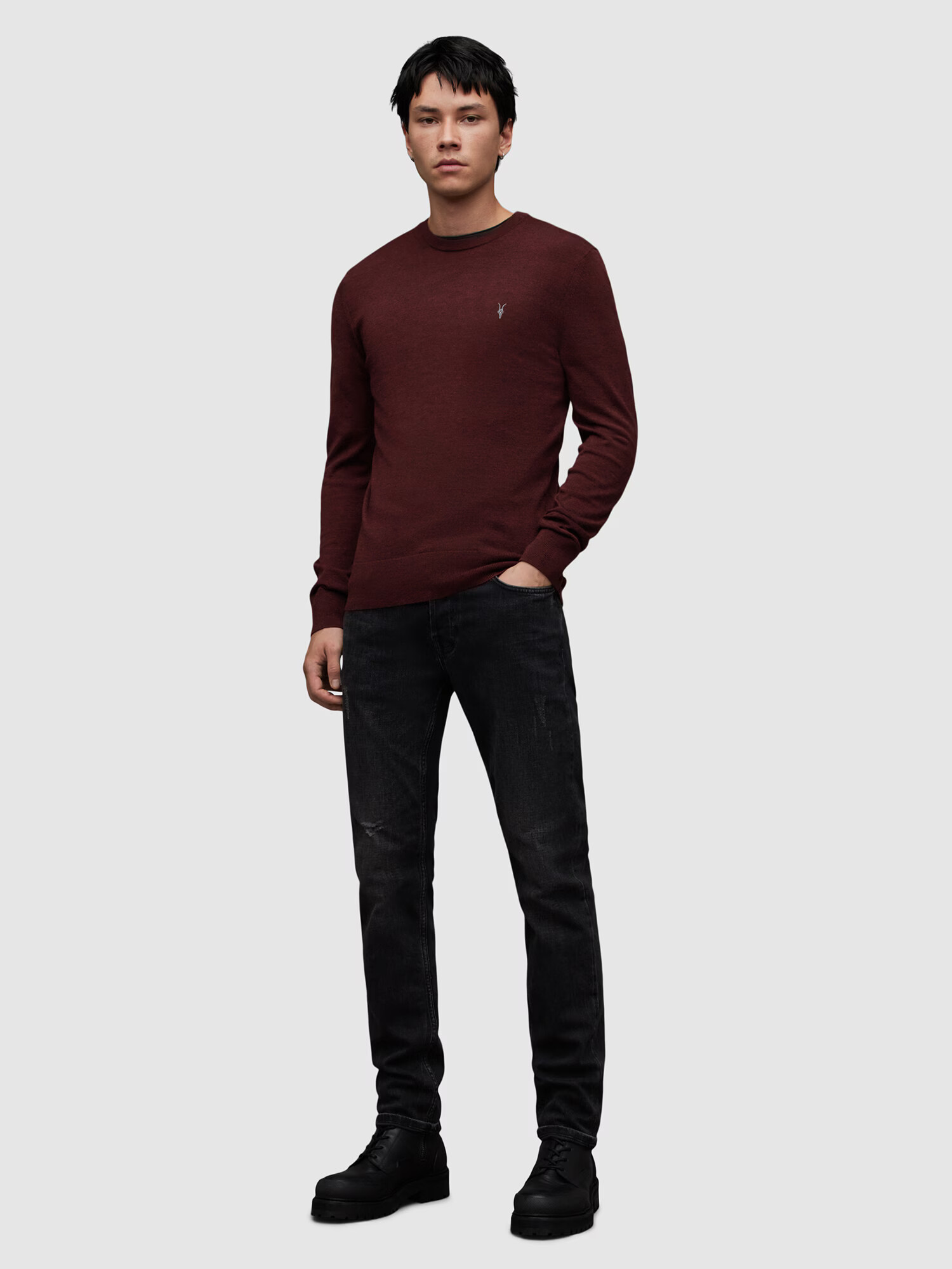 AllSaints Pulover roșu merlot - Pled.ro