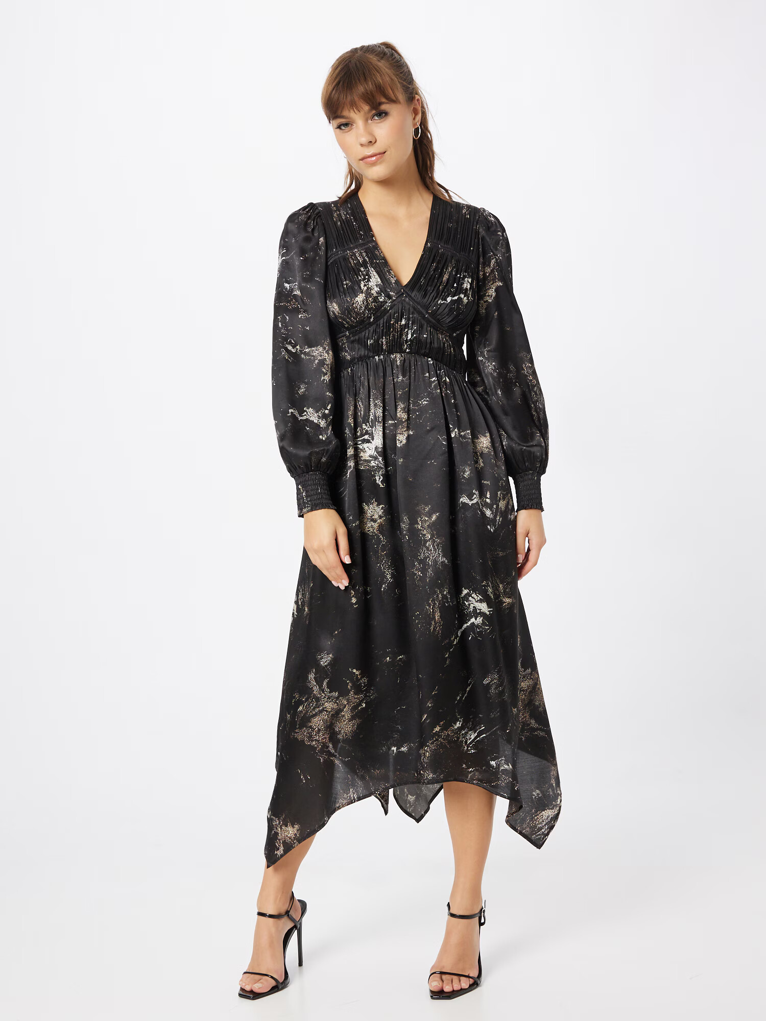 AllSaints Rochie 'ESTELLE TITANIA' maro cămilă / negru / alb - Pled.ro