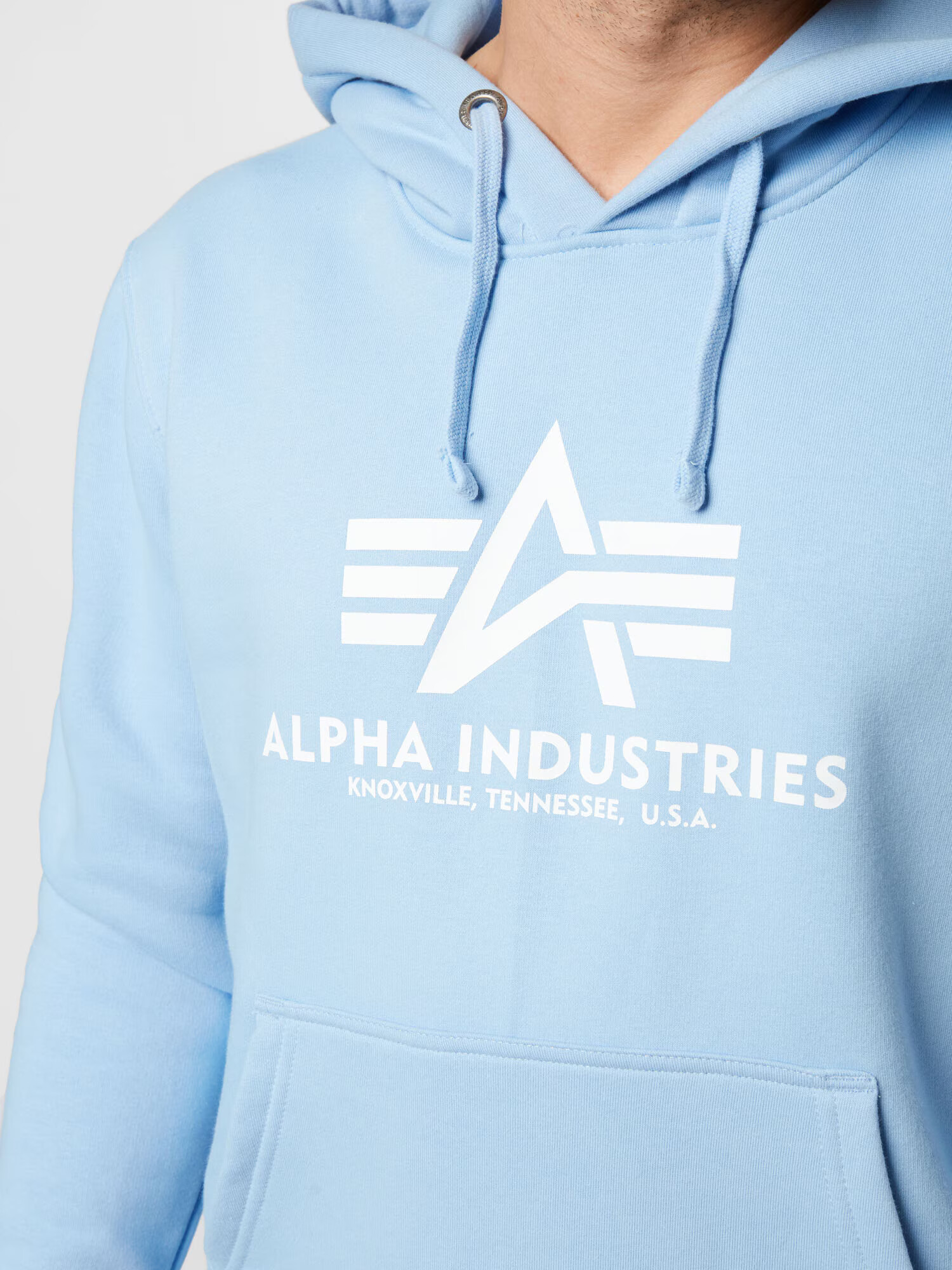 ALPHA INDUSTRIES Bluză de molton albastru deschis / alb - Pled.ro