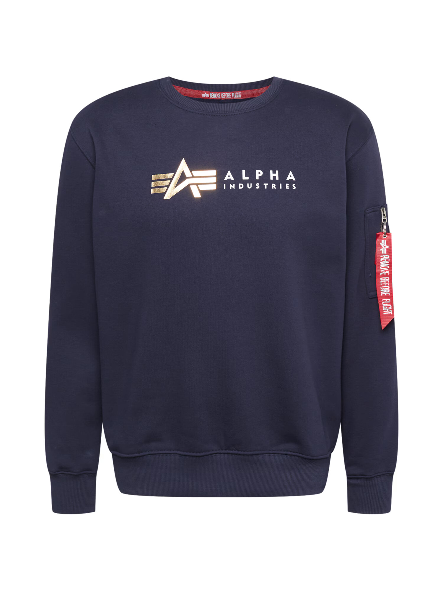 ALPHA INDUSTRIES Bluză de molton albastru marin / auriu / roșu / alb - Pled.ro