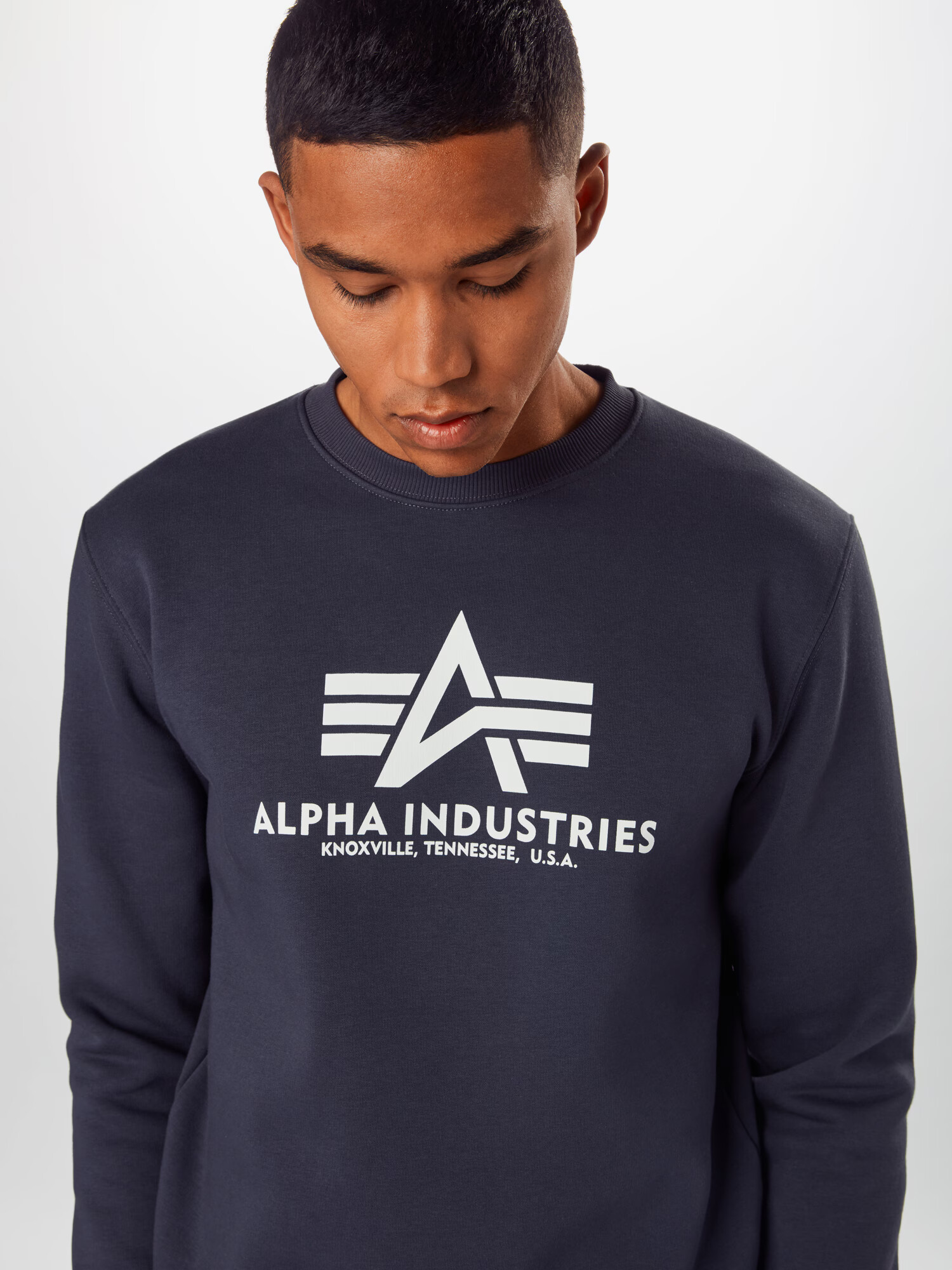 ALPHA INDUSTRIES Bluză de molton albastru marin / roșu / alb - Pled.ro