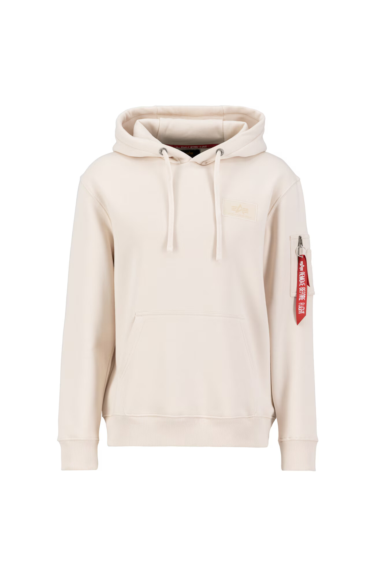 ALPHA INDUSTRIES Bluză de molton bej deschis / roșu carmin / alb - Pled.ro