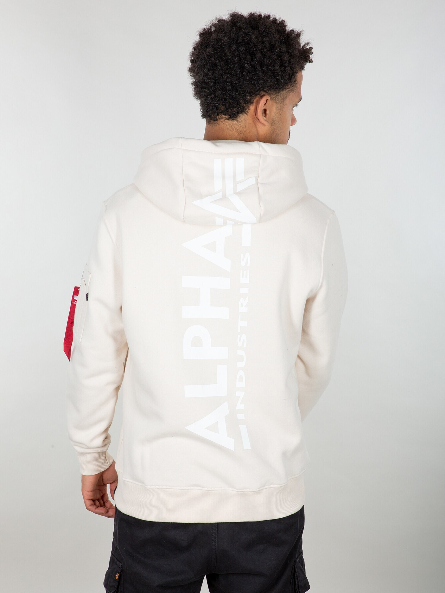 ALPHA INDUSTRIES Bluză de molton bej deschis / roșu carmin / alb - Pled.ro