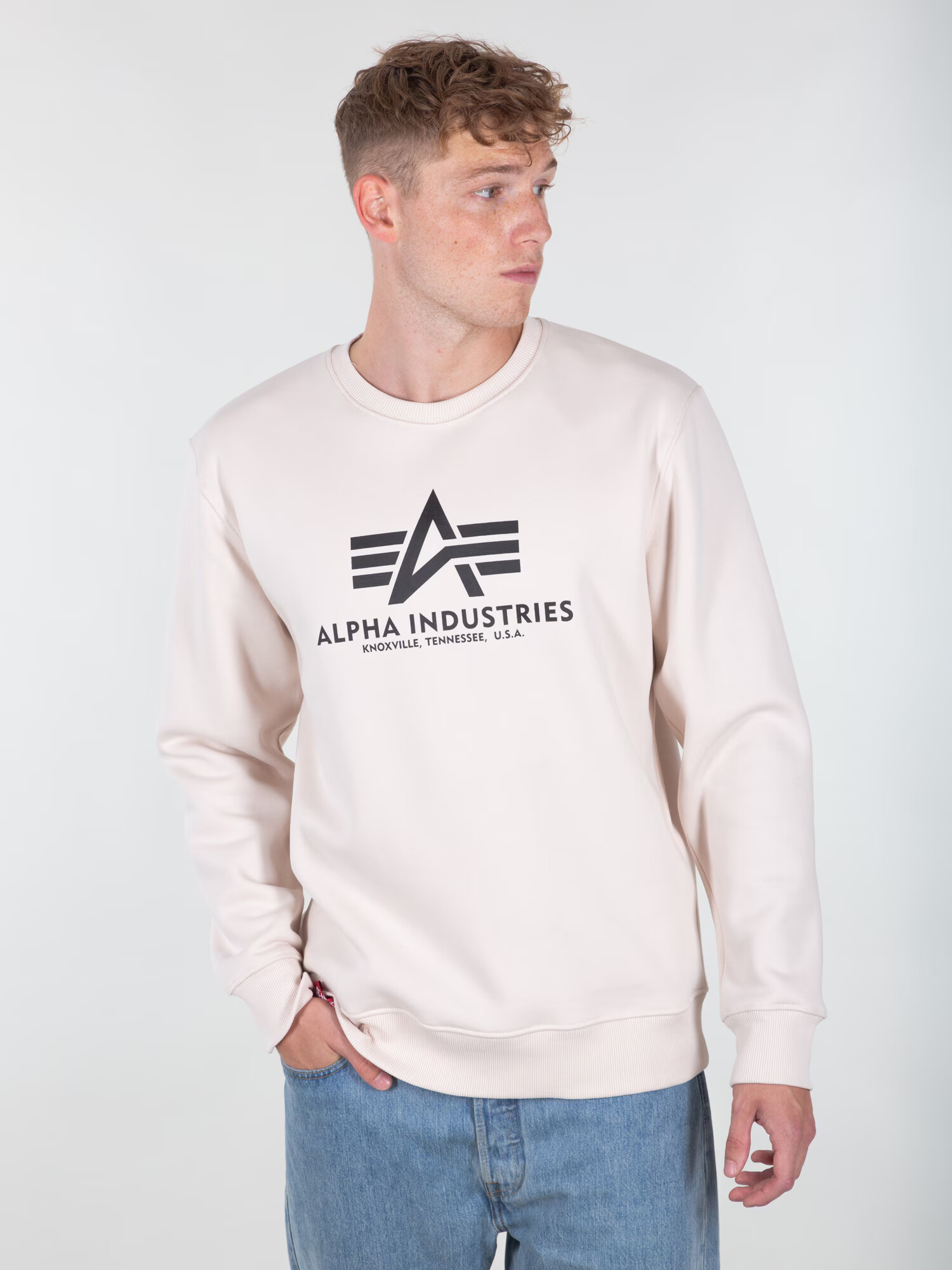 ALPHA INDUSTRIES Bluză de molton bej / negru - Pled.ro