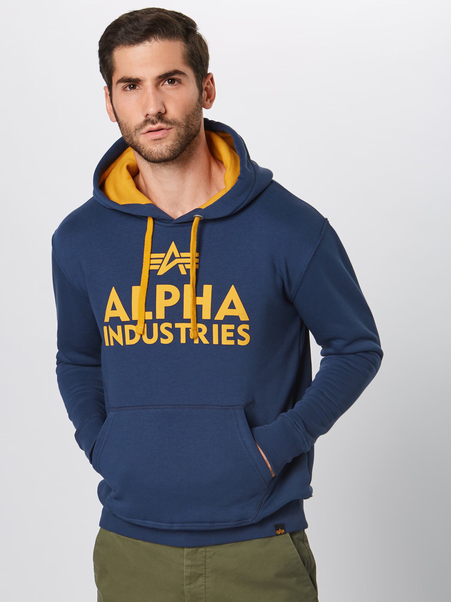 ALPHA INDUSTRIES Bluză de molton bleumarin / galben șofran - Pled.ro