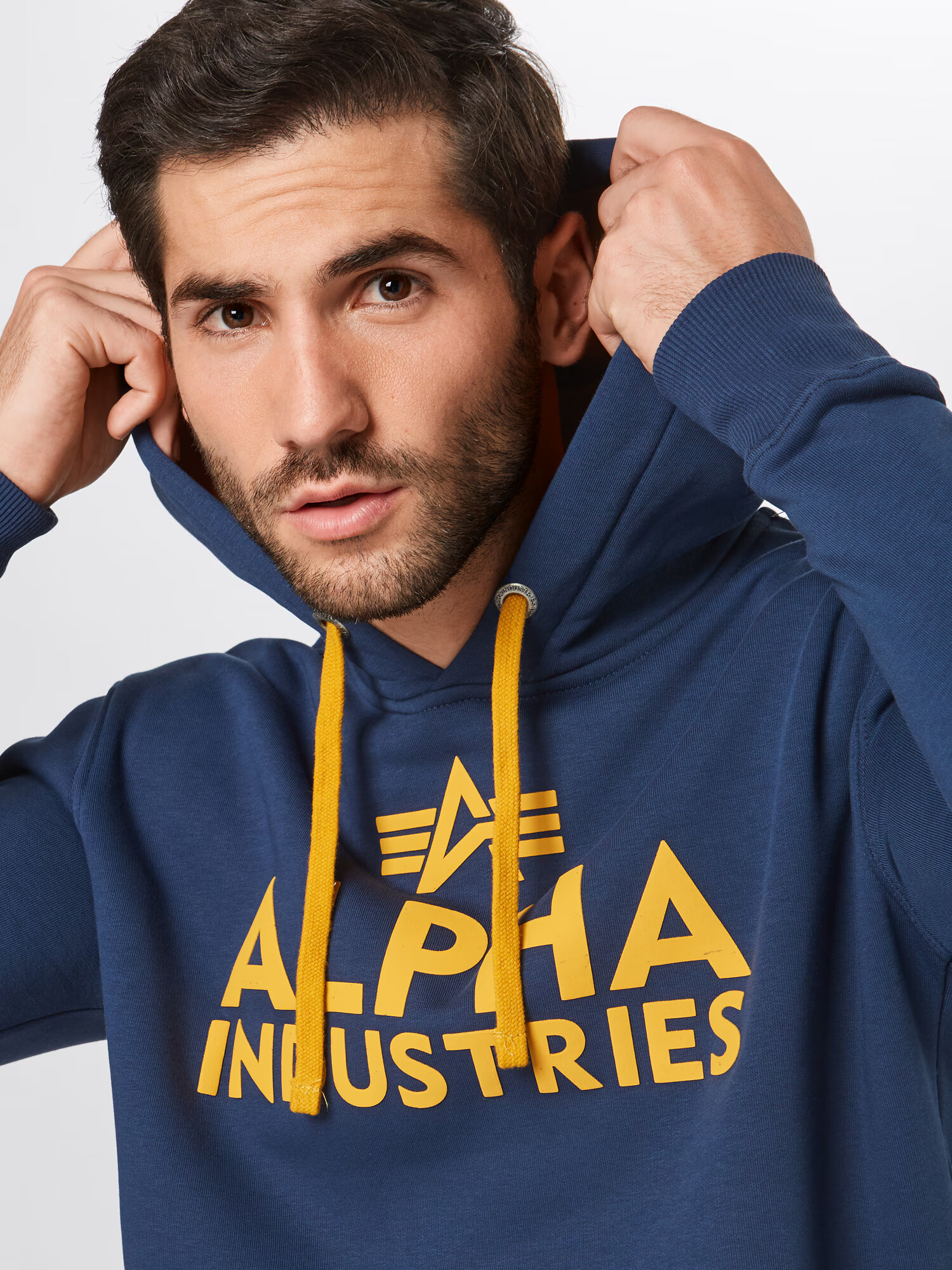 ALPHA INDUSTRIES Bluză de molton bleumarin / galben șofran - Pled.ro