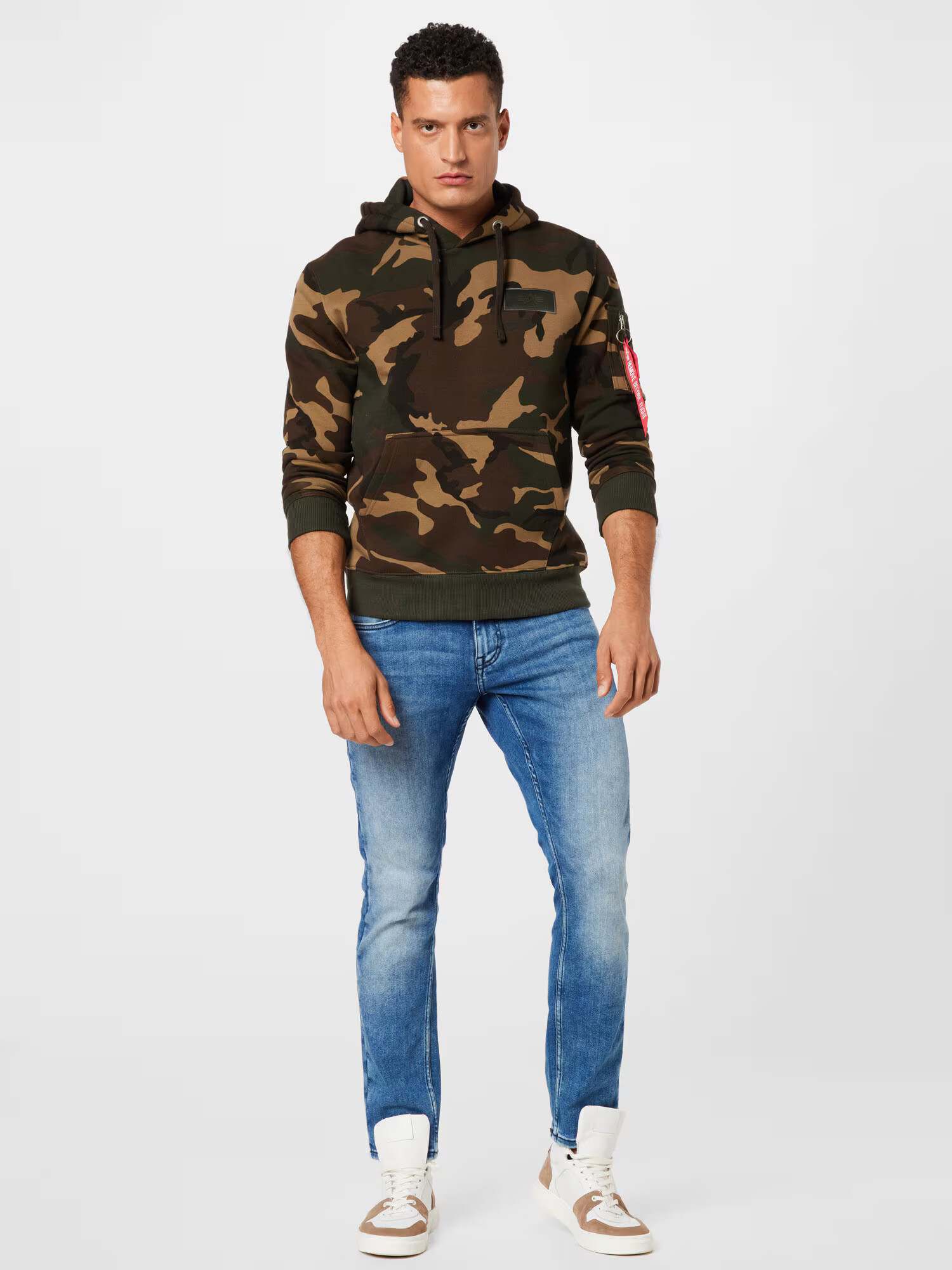 ALPHA INDUSTRIES Bluză de molton ciocolatiu / maro închis / kaki / portocaliu - Pled.ro