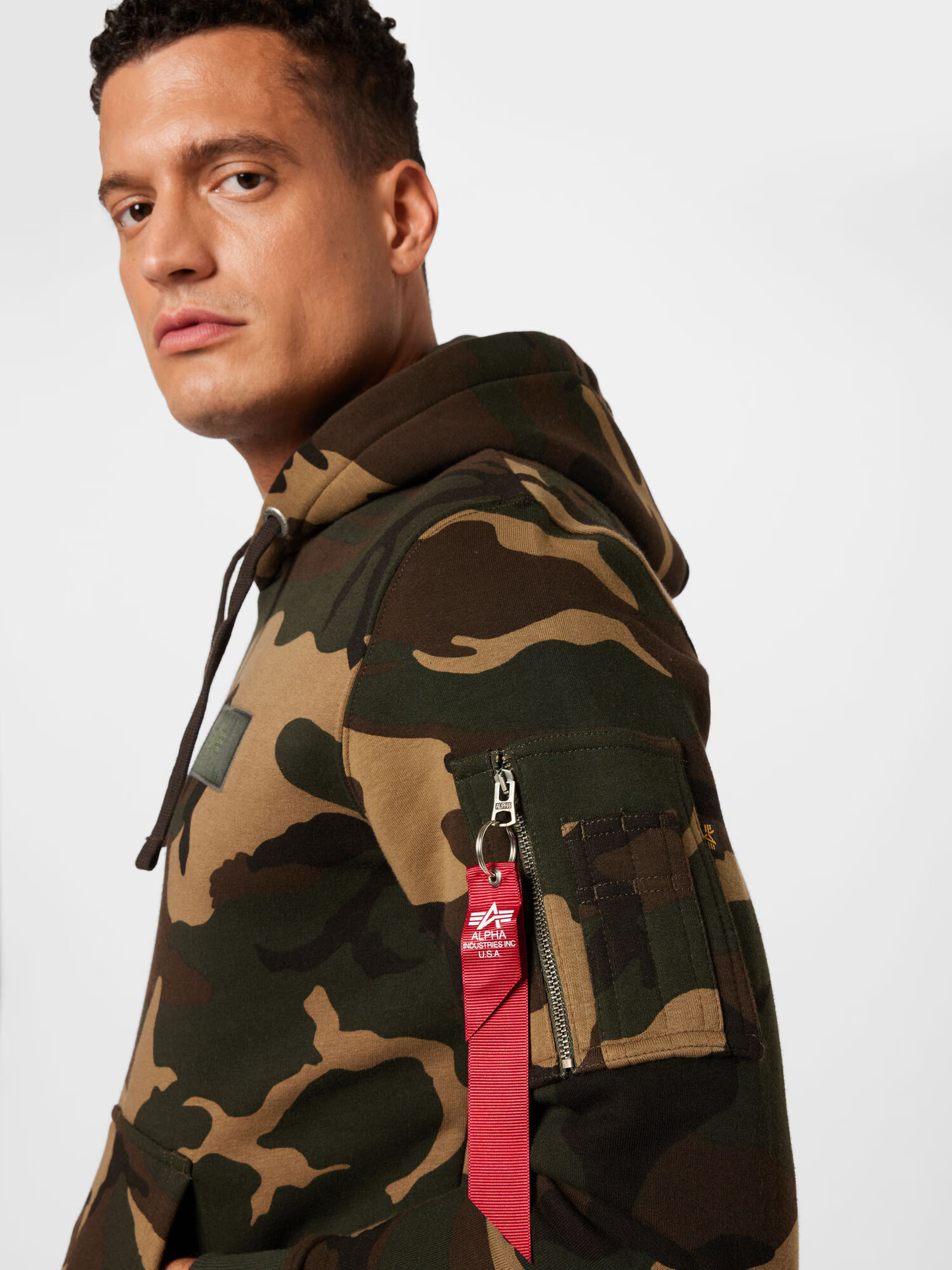 ALPHA INDUSTRIES Bluză de molton ciocolatiu / maro închis / kaki / portocaliu - Pled.ro