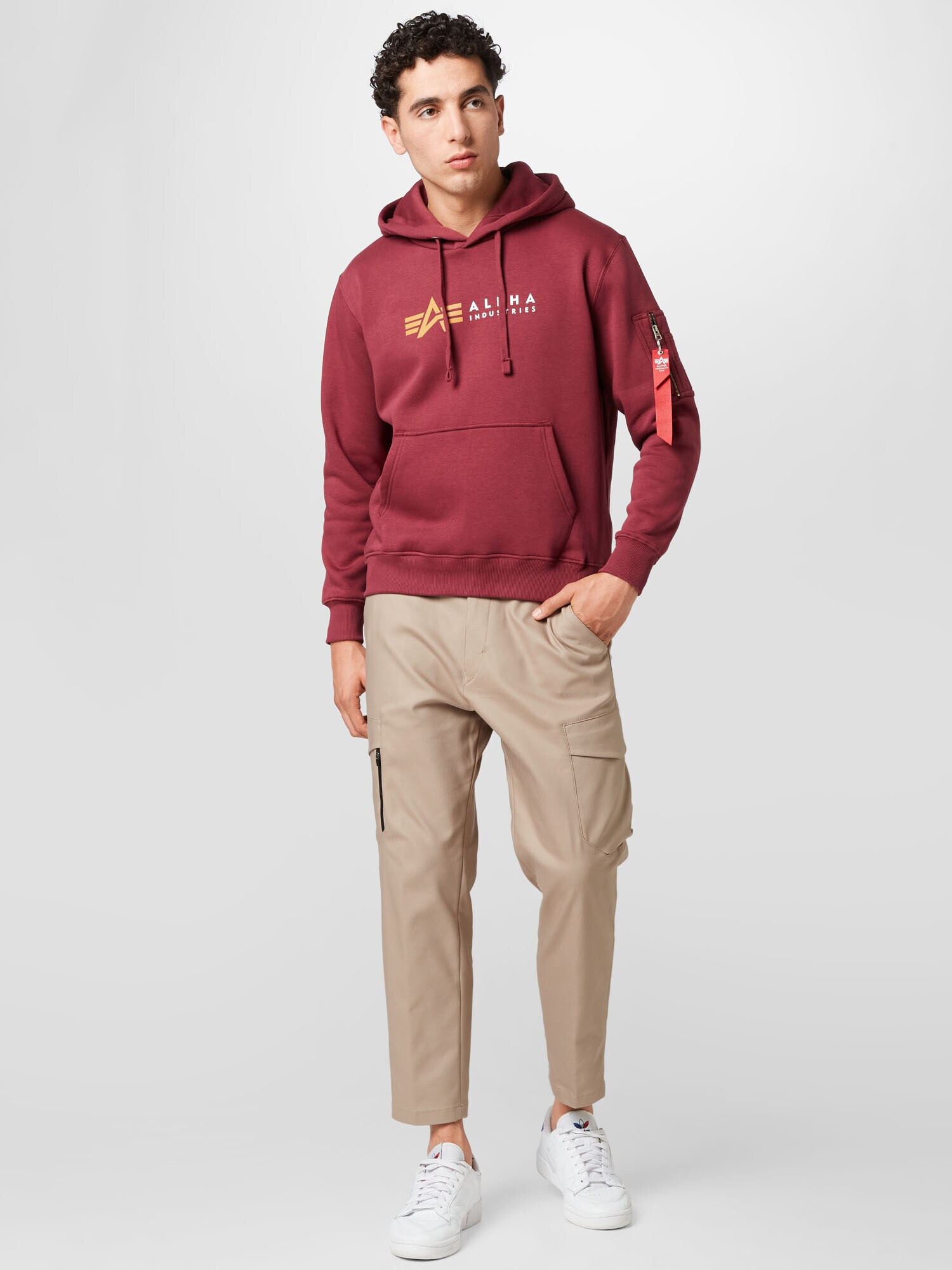 ALPHA INDUSTRIES Bluză de molton galben închis / roșu burgundy / alb - Pled.ro