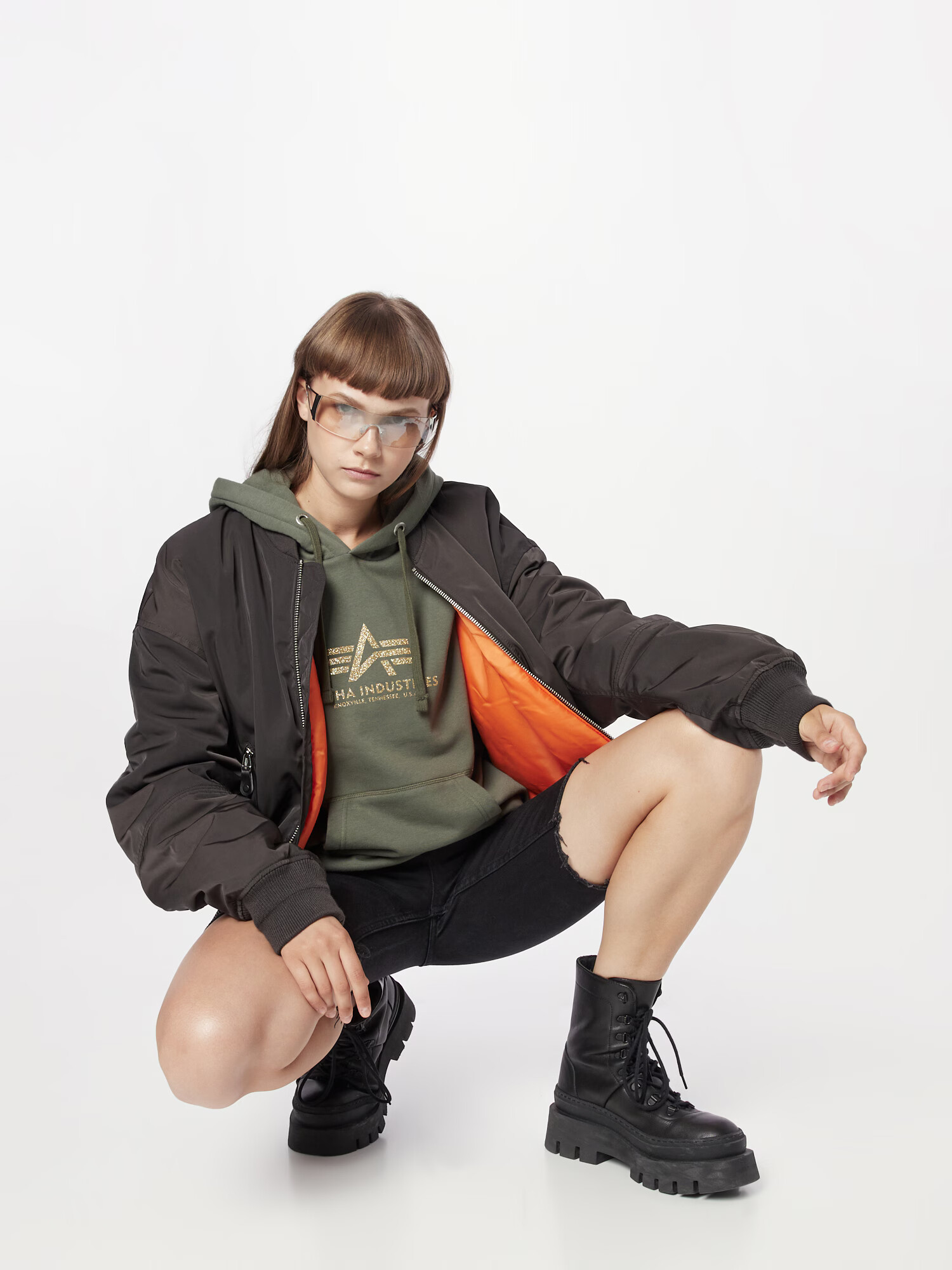 ALPHA INDUSTRIES Bluză de molton galben / kaki / roșu / alb - Pled.ro