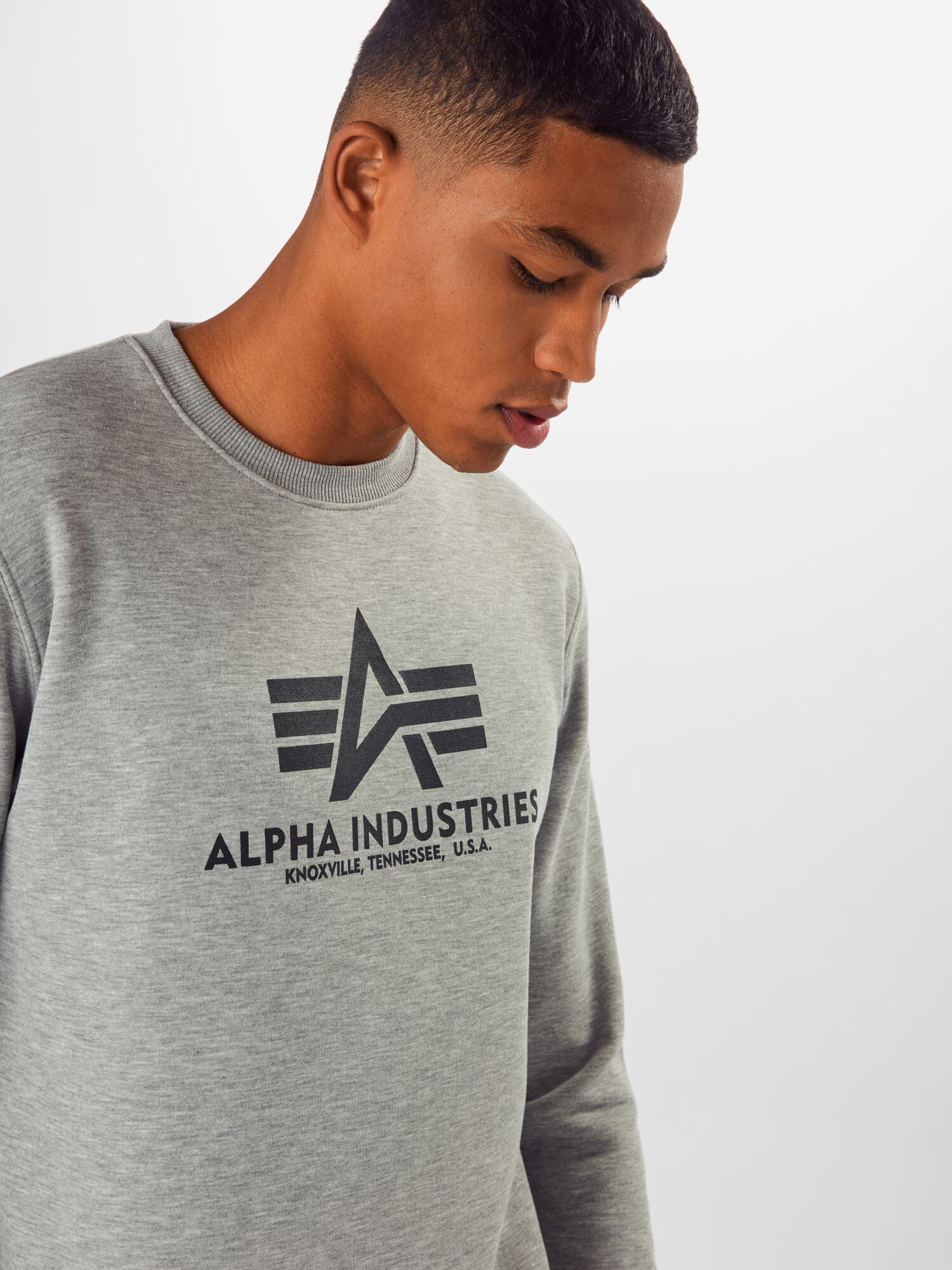 ALPHA INDUSTRIES Bluză de molton gri metalic / gri deschis / roșu - Pled.ro