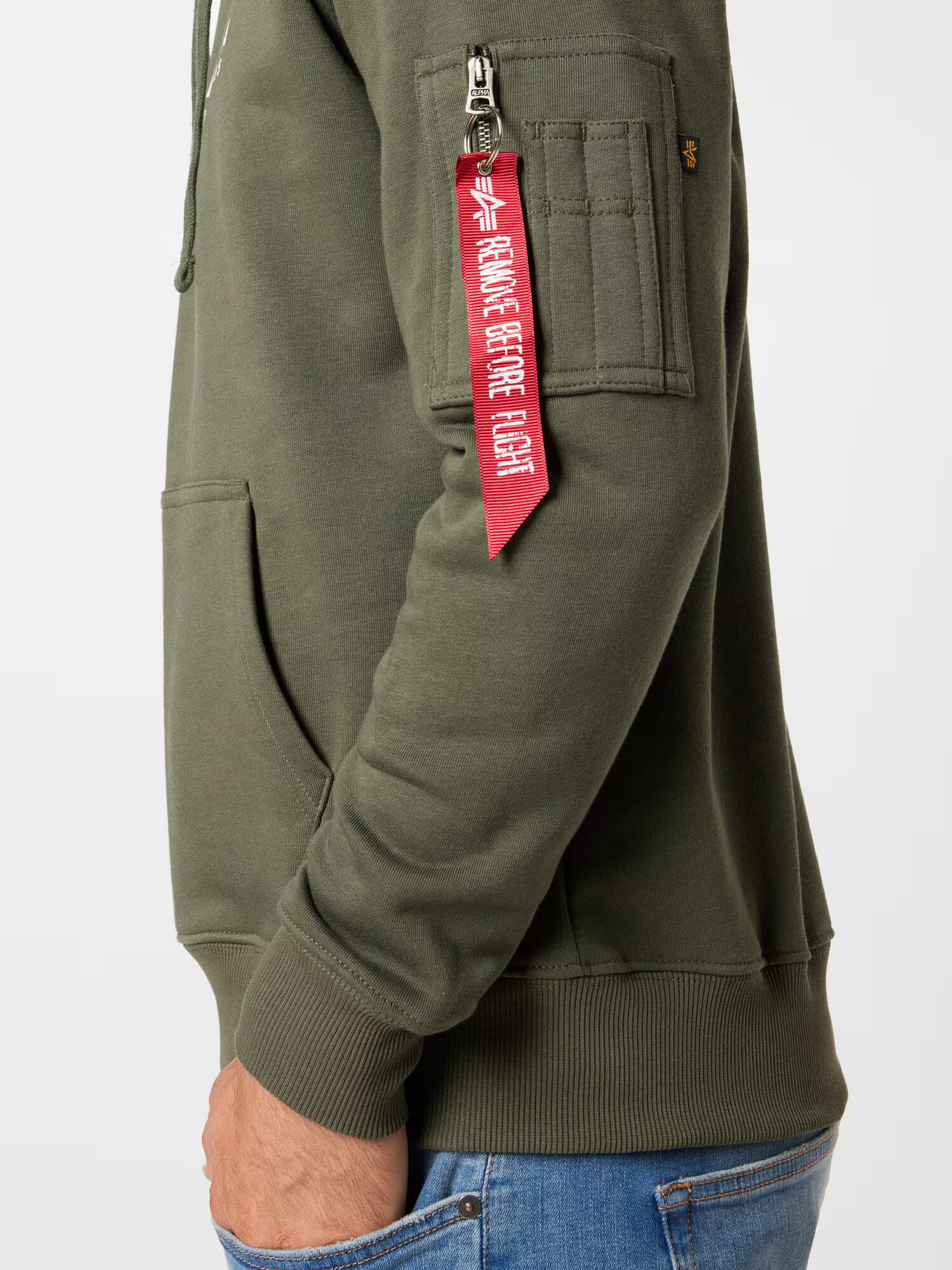 ALPHA INDUSTRIES Bluză de molton kaki / portocaliu deschis / roșu / alb - Pled.ro